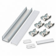 Aluminum GT LED channel bundle with frosted diffuser and mounting clips