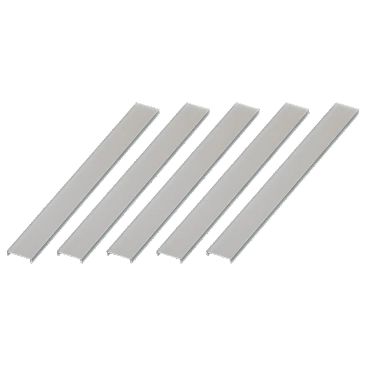 Five-pack frosted polycarbonate lens covers, rectangular light-diffuser strips