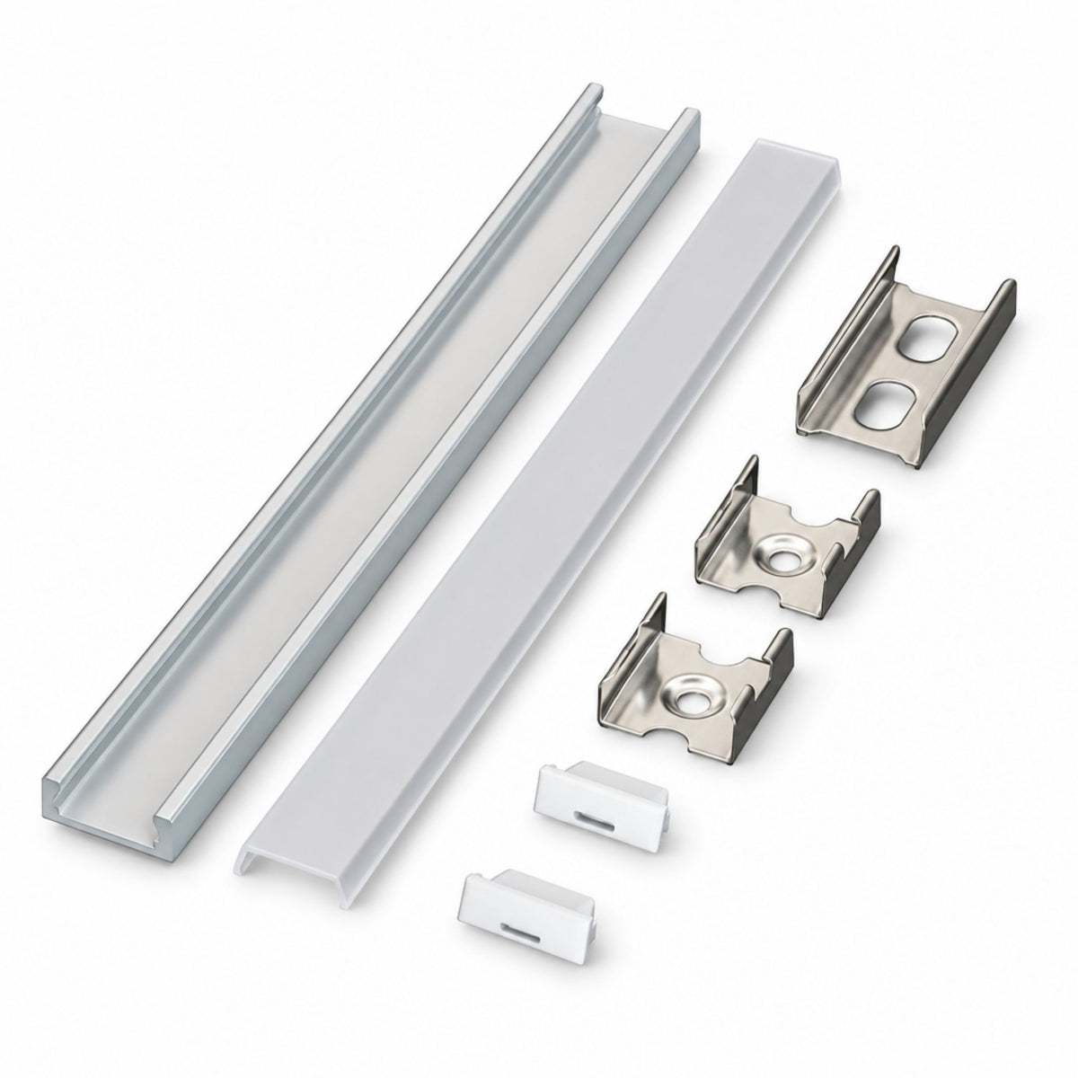 American Lighting universal mini aluminum channel bundle with mounting clips, 2 m lengths