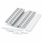 Aluminum tape light channel bundle with perforated diffuser inserts and white end caps