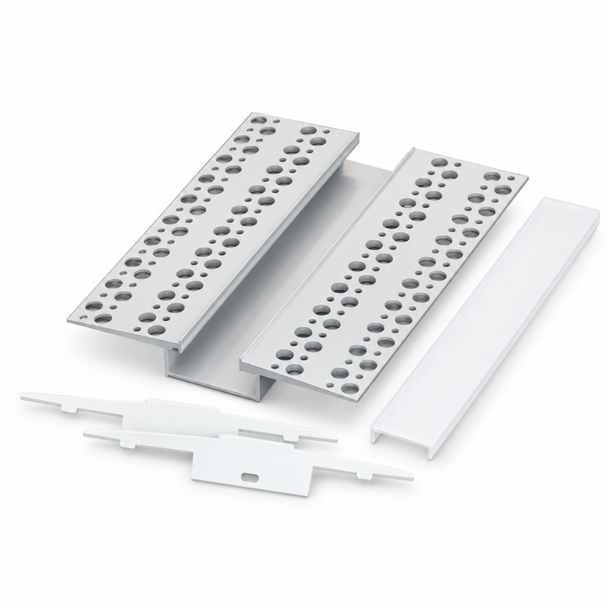 American Lighting Verge PE-VERGE-2M-BNDL5 2M Mud-In Drywall Aluminum Tape Light Channel Bundle, Aluminum, 5 Channels