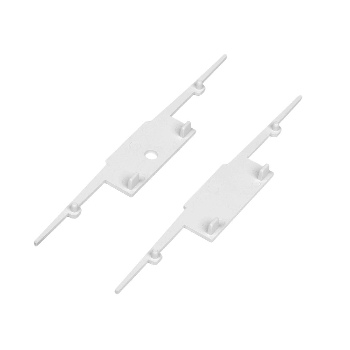 White lighting fixture mounting bracket set, five-pack with pin posts