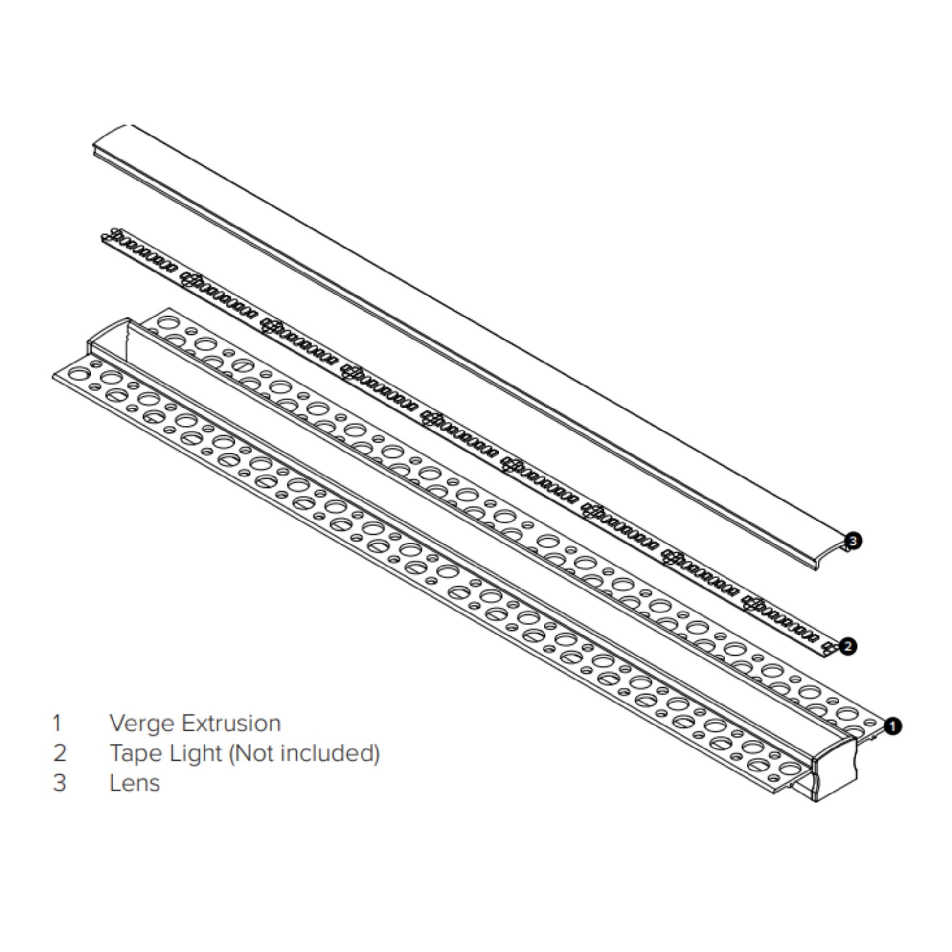 American Lighting - Premium Extrusion Verge 2m Polycarbonate Lens | Bees Lighting