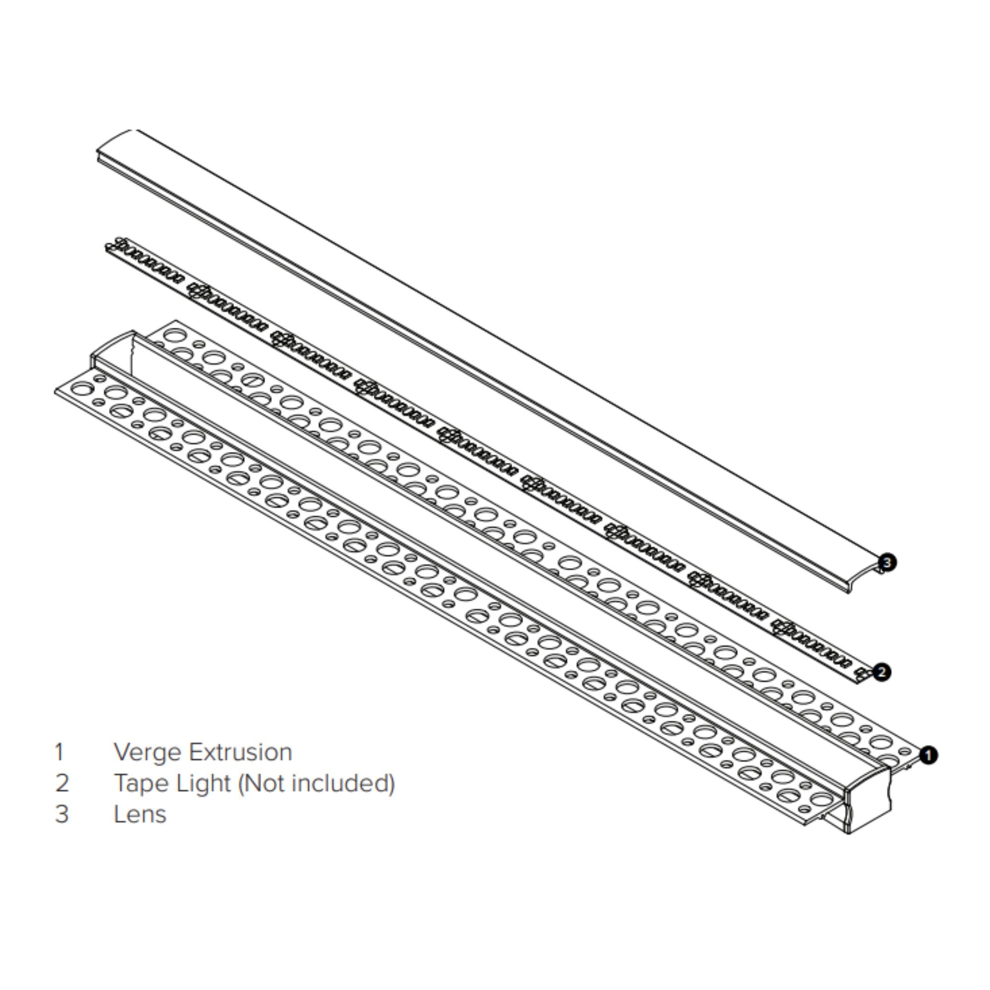 American Lighting - Premium Extrusion Verge 2m Polycarbonate Lens | Bees Lighting