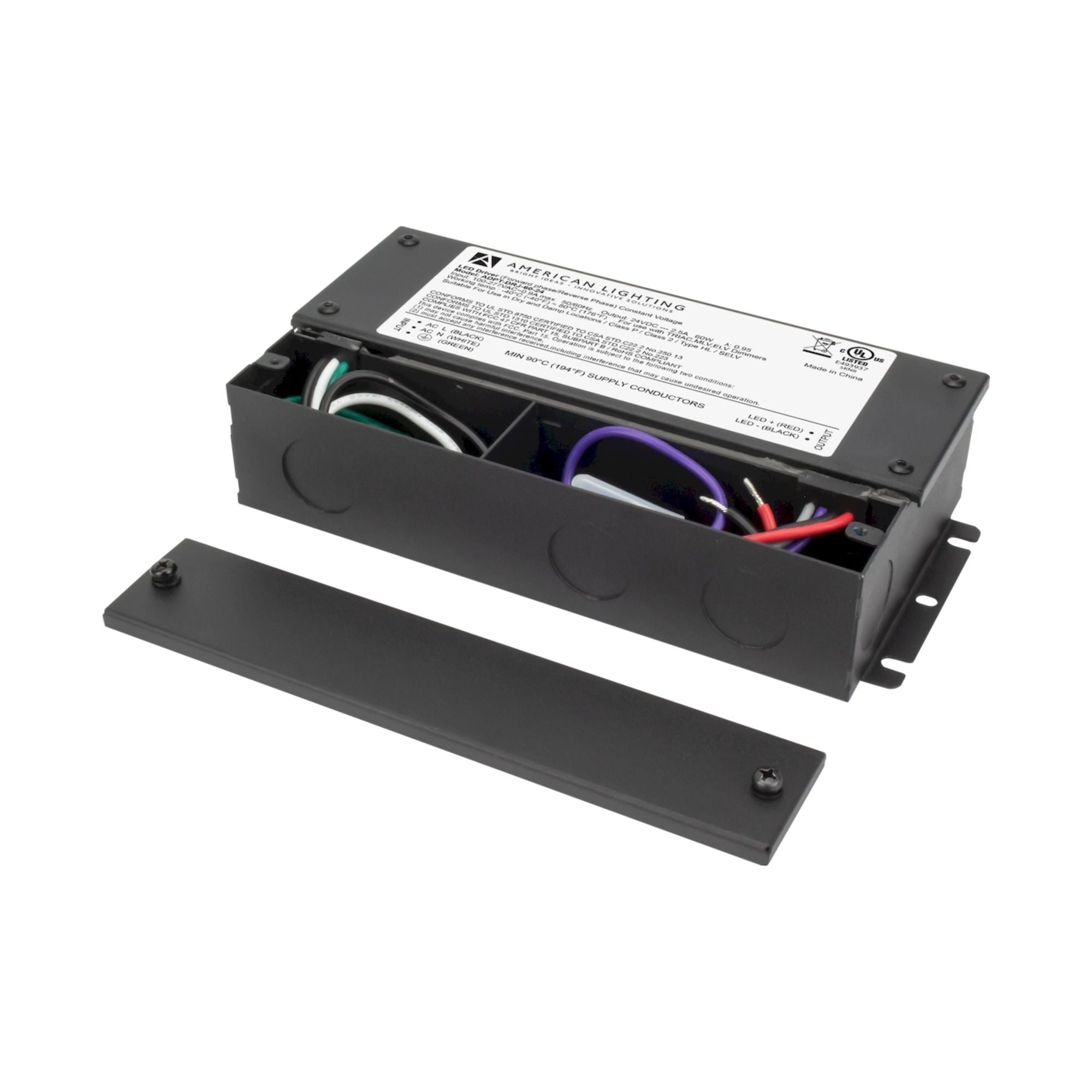 Adaptive 60 Watts, 24VDC LED Driver, ELV, MLV and Triac Dimming, Class 2, 120-277V - Bees Lighting