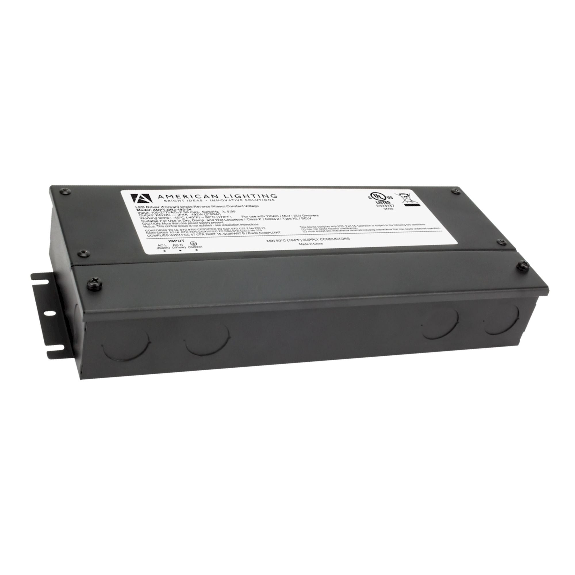 Adaptive Pro 192W 5-in-1 Dimmable 24V DC Power Supply - Dual 96W Output Class 2 LED Driver