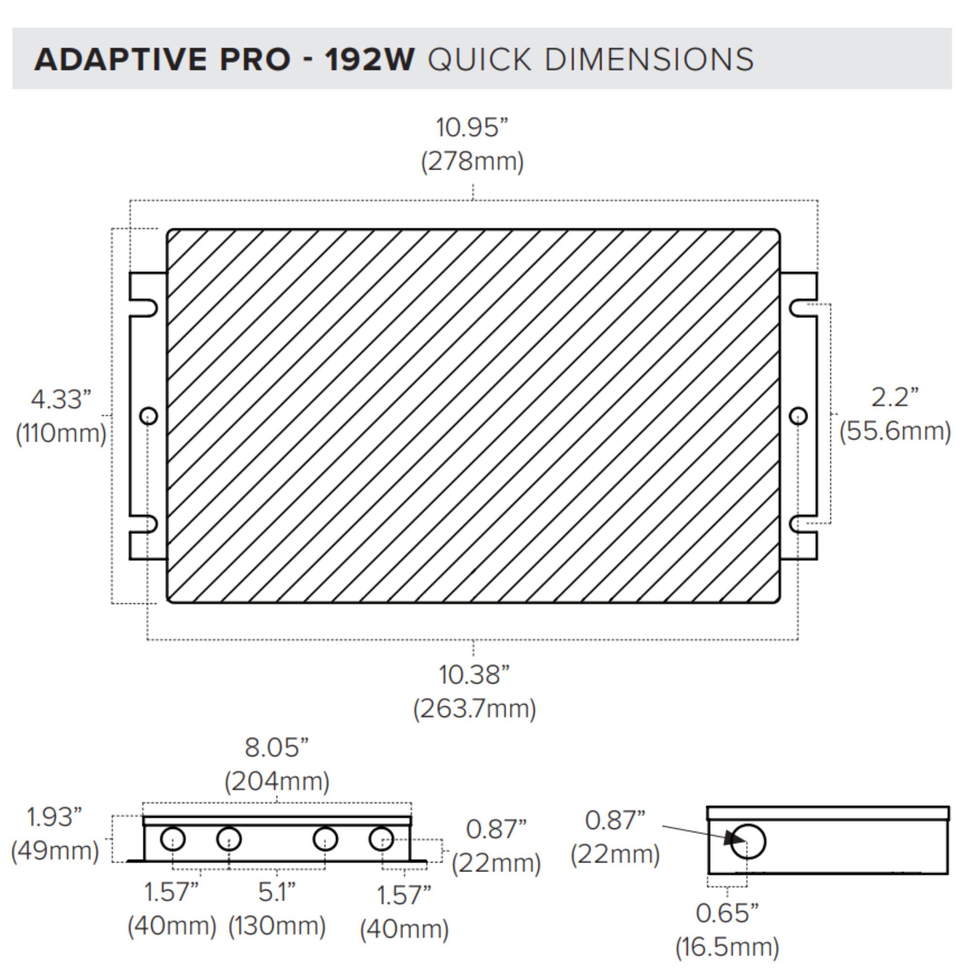 Adaptive Pro 192W 5-in-1 Dimmable 24V DC Power Supply - Dual 96W Output Class 2 LED Driver