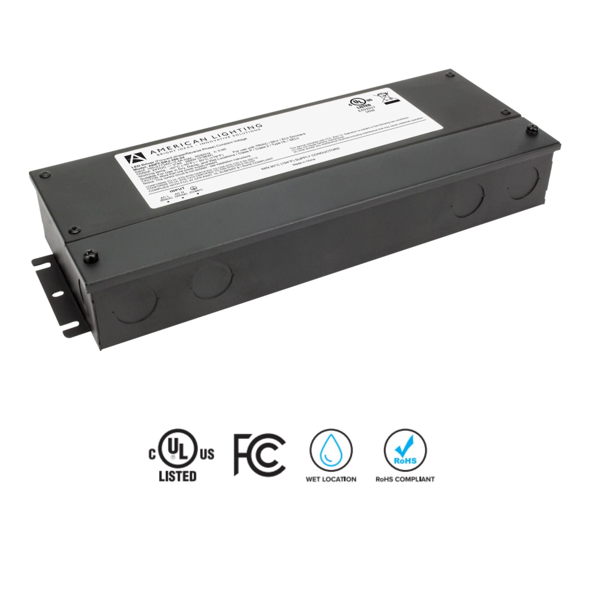 Adaptive Pro 288W 5-in-1 Dimmable 24V DC Power Supply - Triple 96W Output Class 2 LED Driver