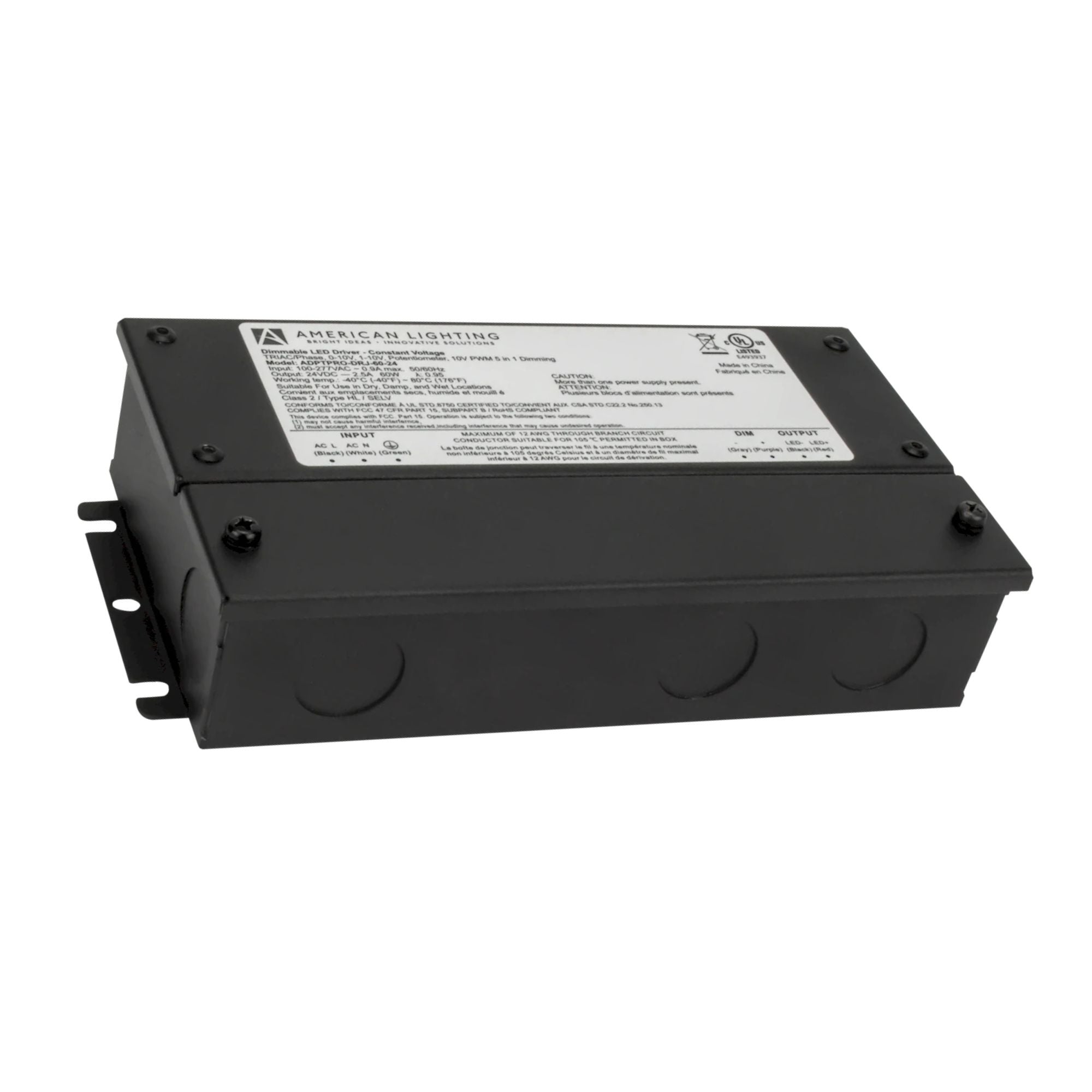 Adaptive Pro 60W 5-in-1 Dimmable 24V DC Power Supply - Class 2 LED Driver