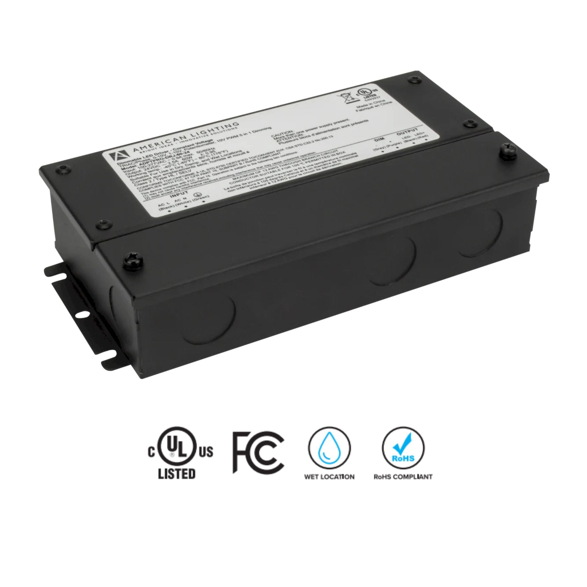 Adaptive Pro 60W 5-in-1 Dimmable 24V DC Power Supply - Class 2 LED Driver
