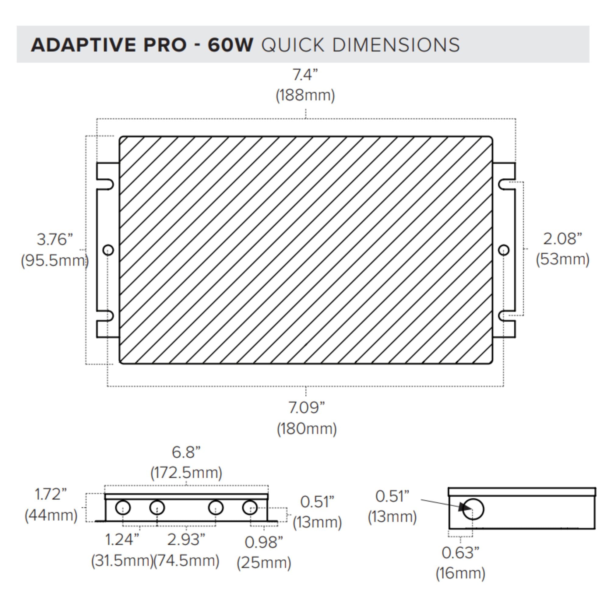 Adaptive Pro 60W 5-in-1 Dimmable 24V DC Power Supply - Class 2 LED Driver