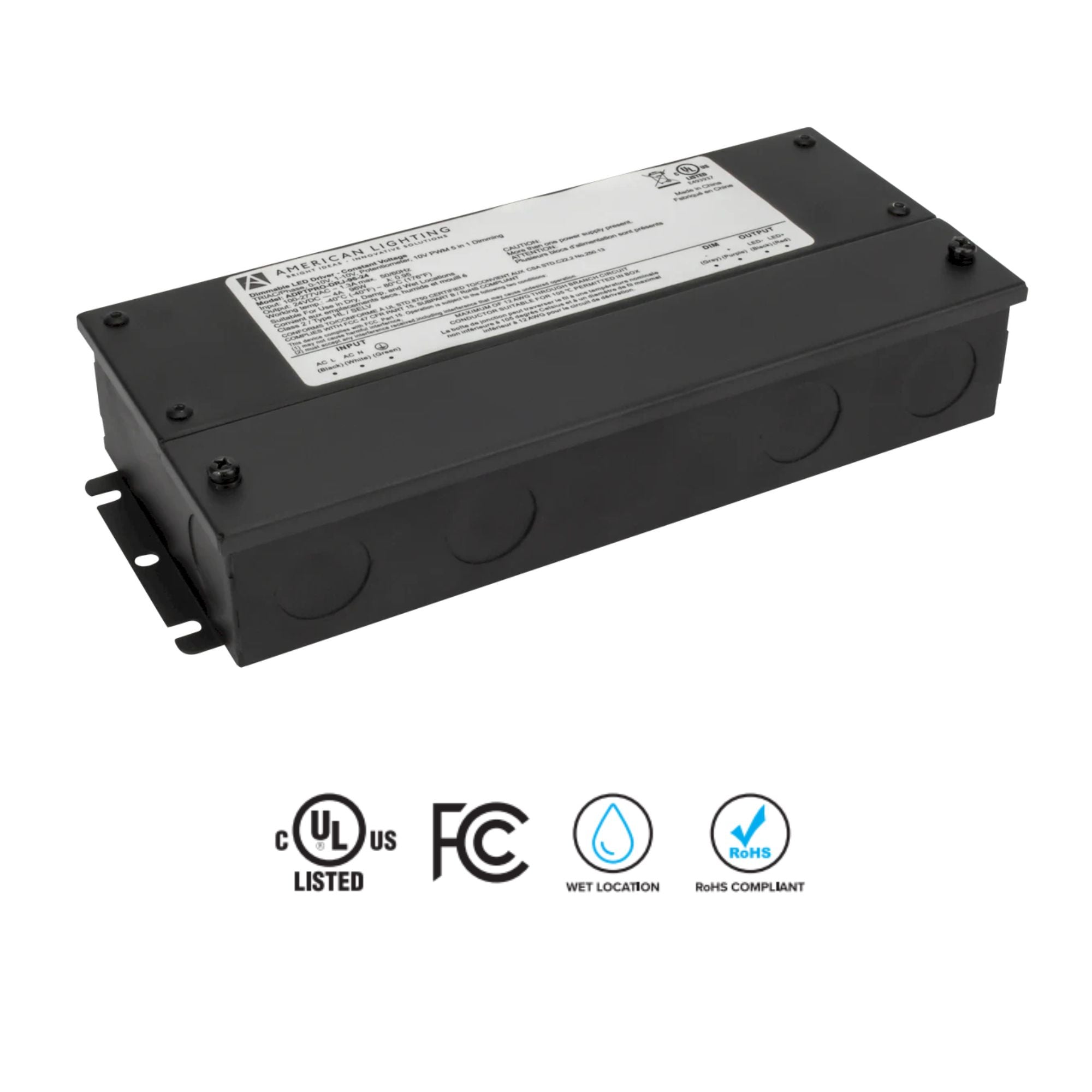Adaptive Pro 96W 5-in-1 Dimmable 24V DC Power Supply - Class 2 LED Driver