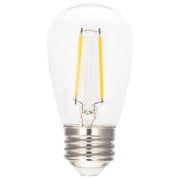 Filament S14 LED Light Bulb, 1W, 3000K, E26 Medium Base, Clear Glass, Box of 25 - Bees Lighting