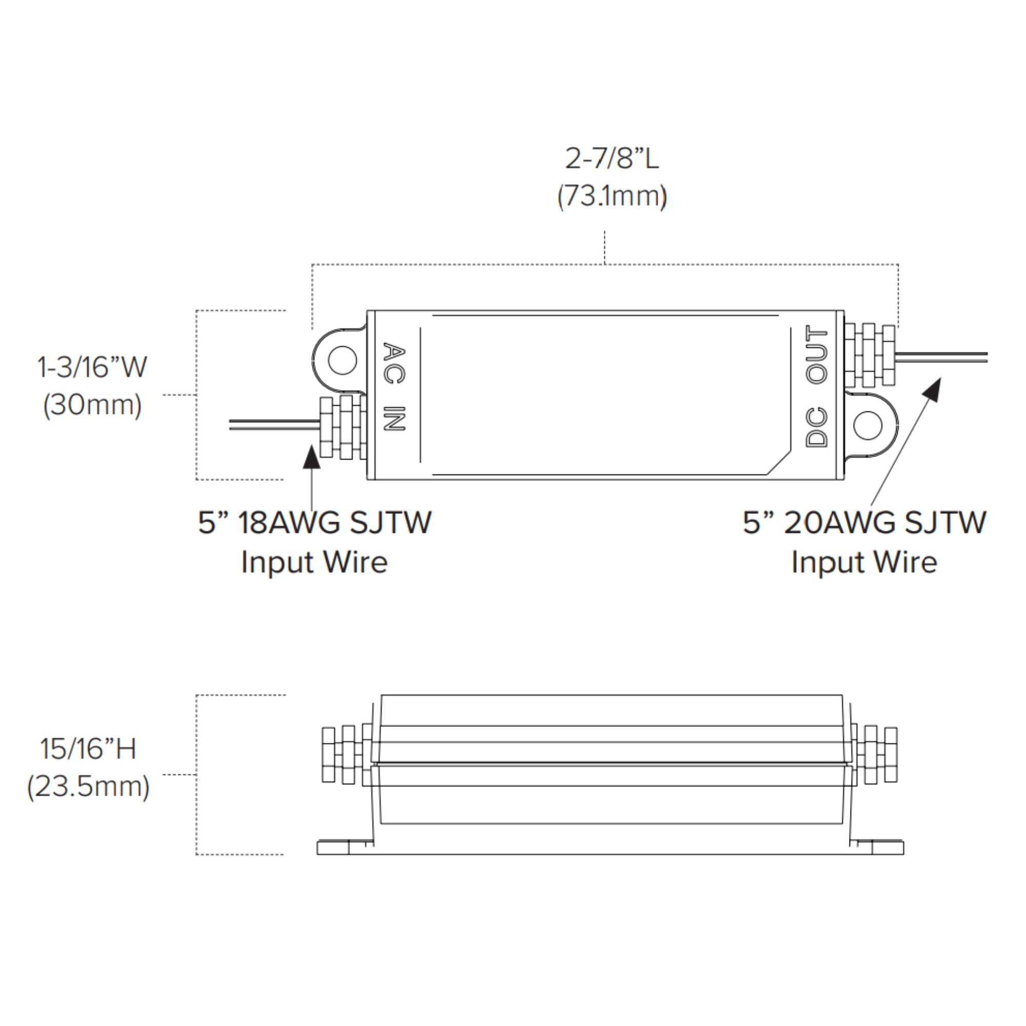 LED-DR Series 8 Watts, 24VDC Non-Dimming LED Driver, Class 2, 100-240V - Bees Lighting