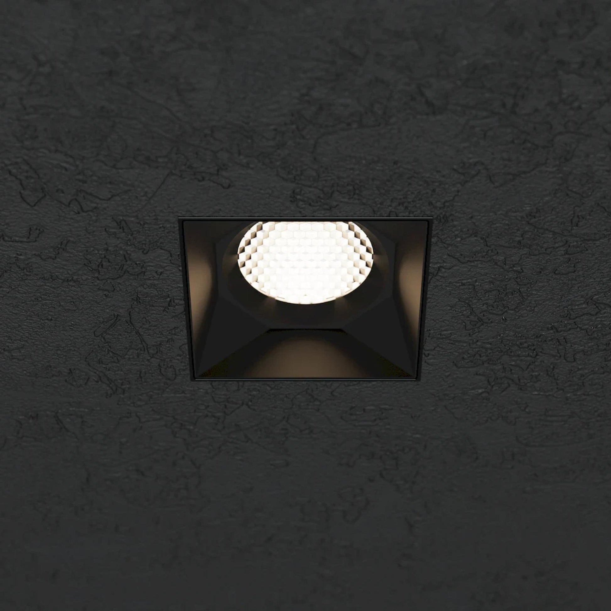 Rhyme 3" Square Trimless LED Downlight, 15W, 1350 Lm, 5-CCT, Black - Bees Lighting