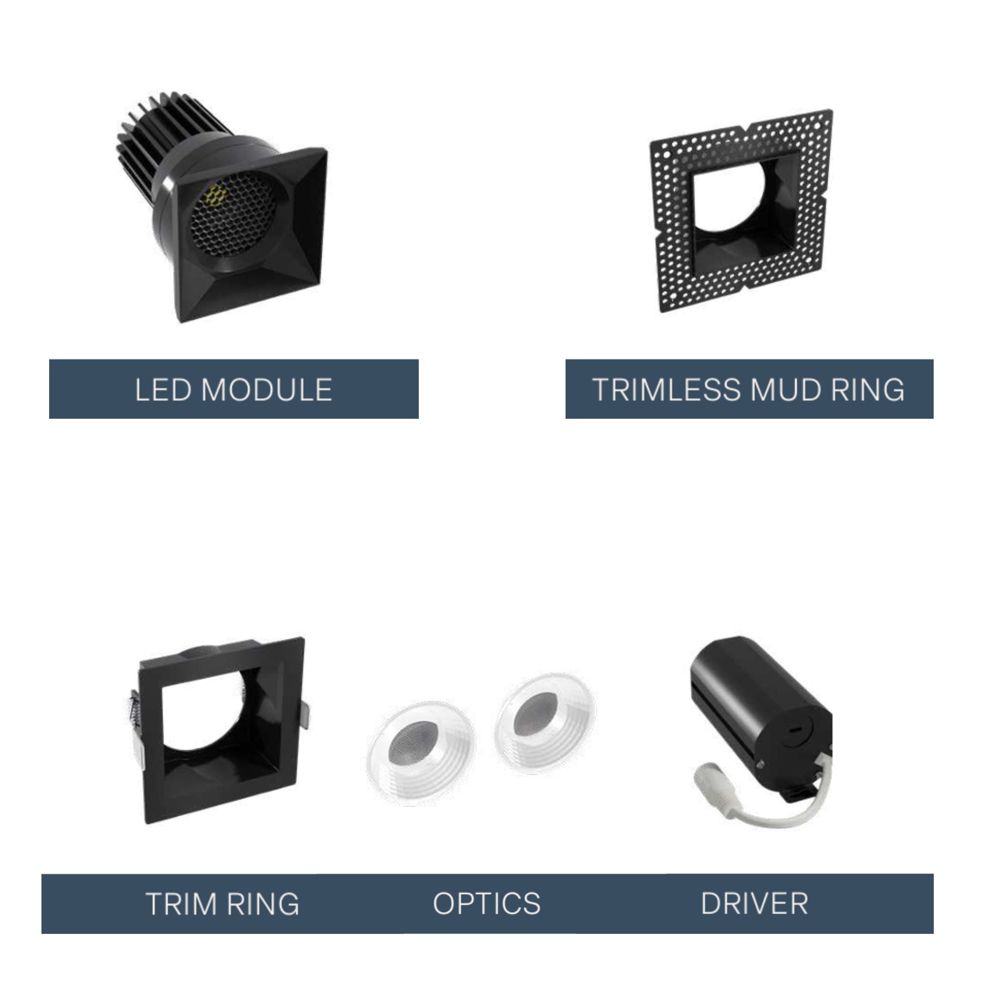American RHYM-DL3Q-15-36-THNC-5CCT-BK 3 in. Trimless Downlight 15W 1350 Lumens Selectable CCT