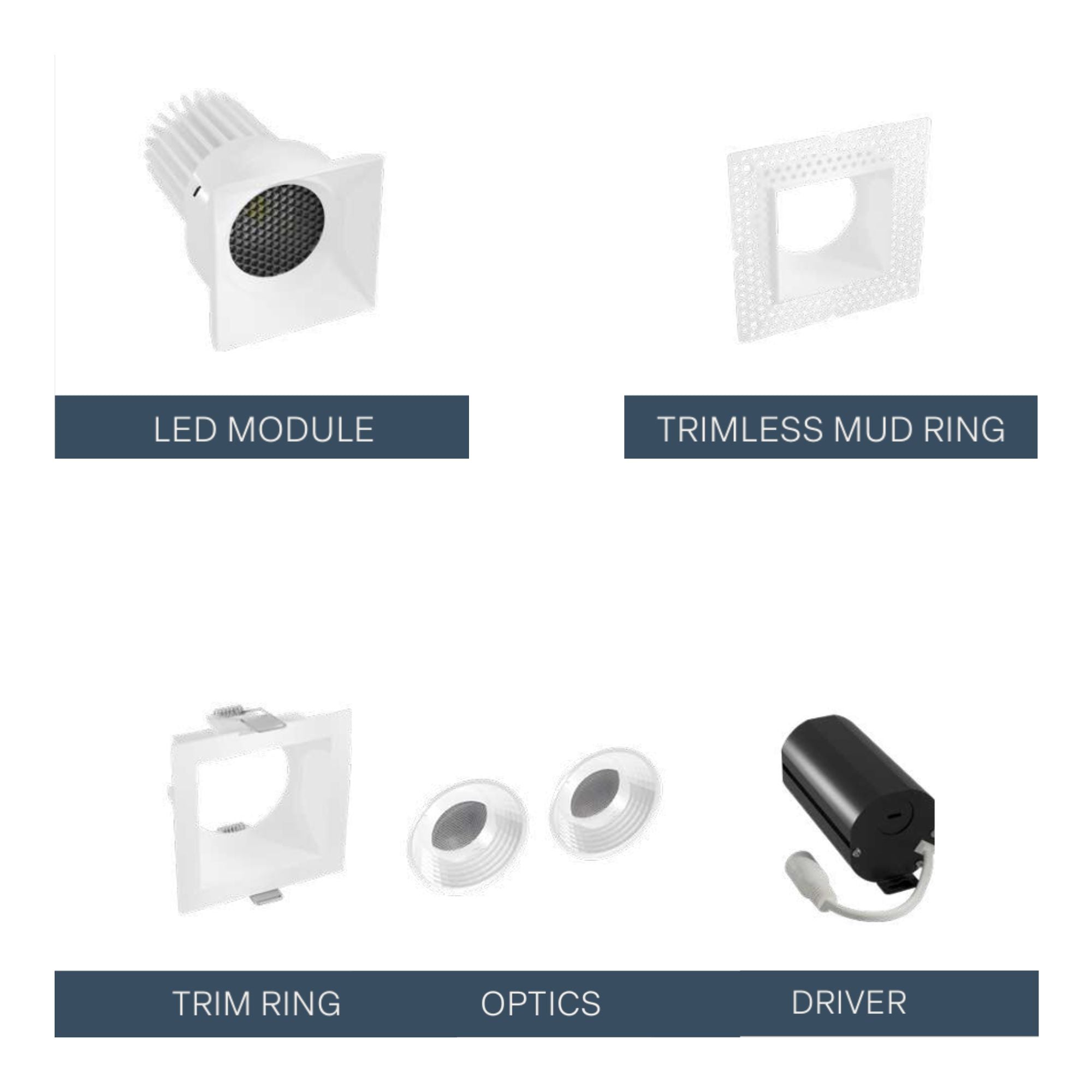 American RHYM-DL3Q-15-36-THNC-5CCT-WH 3 in. Trimless Downlight 15W 1520 Lumens Selectable CCT