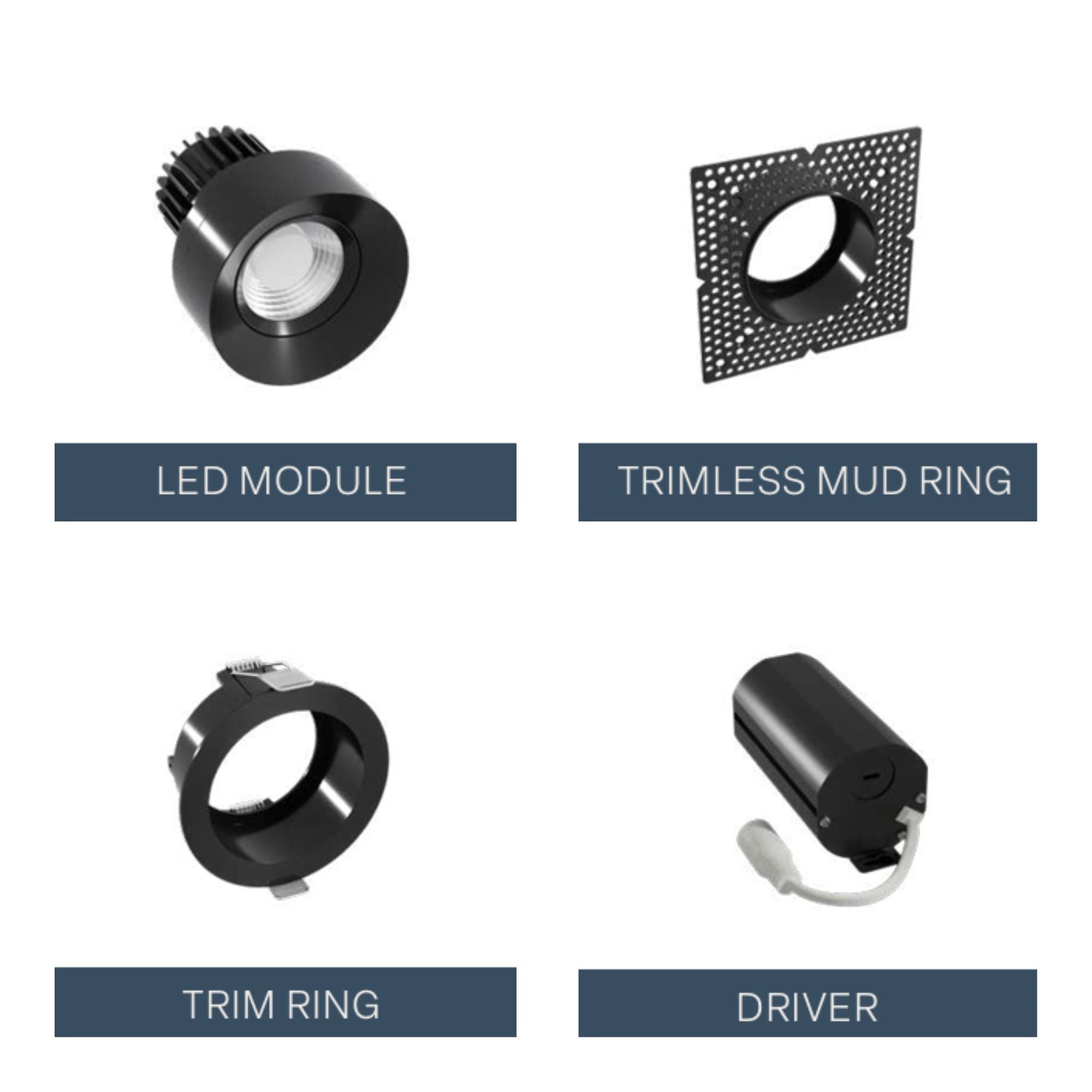American RHYM-DL3R-12-36-GIM-5CCT-BK 3 in. Gimbal Downlight 12W 1190 Lumens Selectable CCT Wet Rated