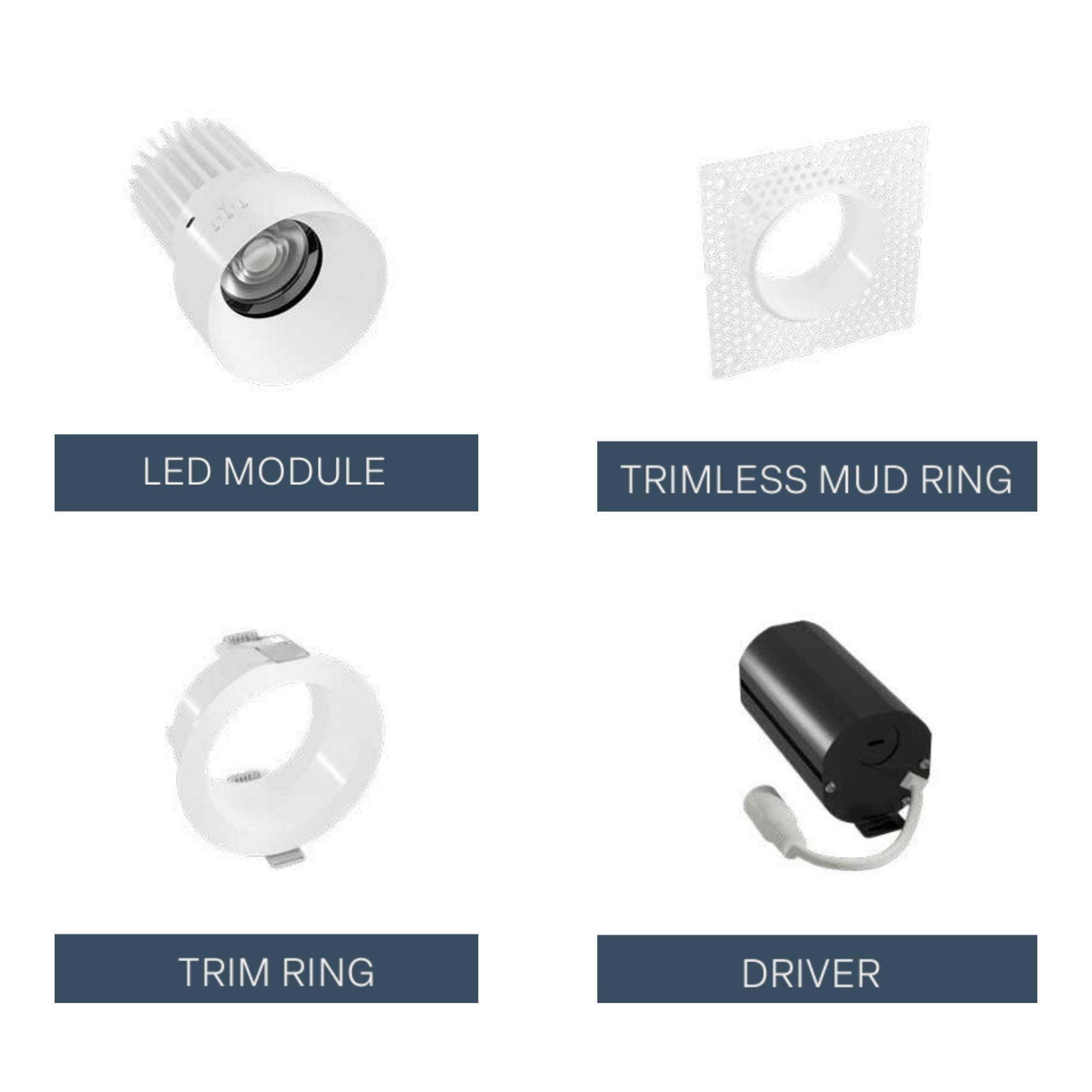 American RHYM-DL3R-15-2450-ZOM-5CCT-WH 3 in. Trimless Downlight 15W 1160 Lumens Selectable CCT