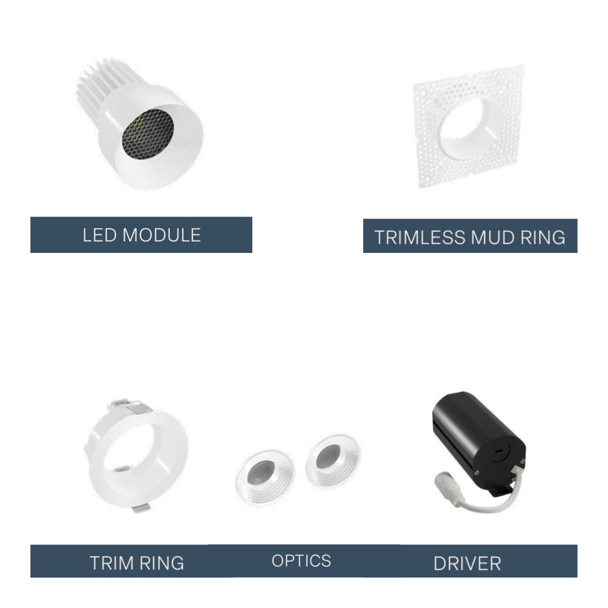 American RHYM-DL3R-15-36-THNC-5CCT-WH 3 in. Trimless Downlight 15W 1475 Lumens Selectable CCT