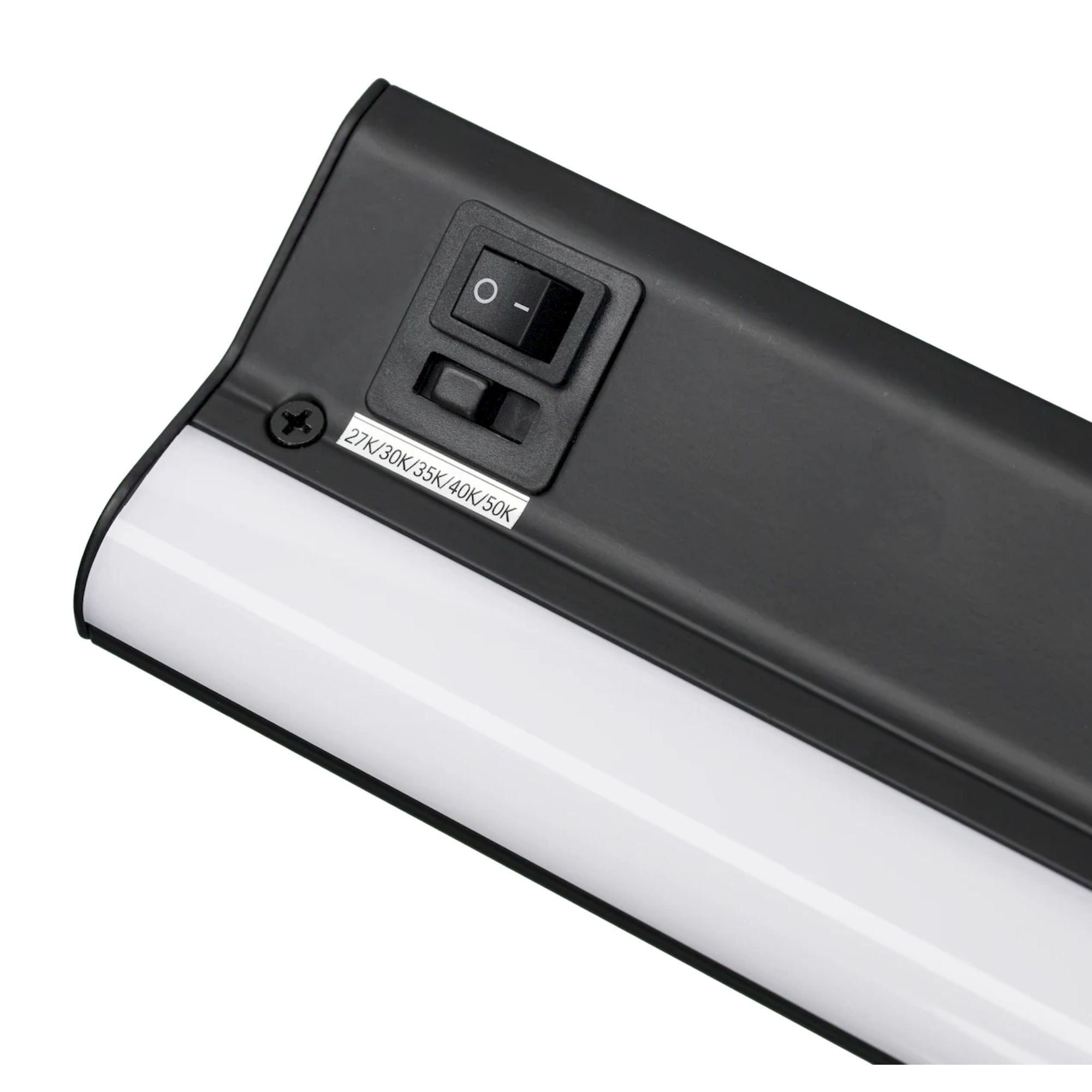 LED Courant 12" LED Under Cabinet Light with 15A Receptacle, Selectable CCT, 7.5 Watts, 120V, Black