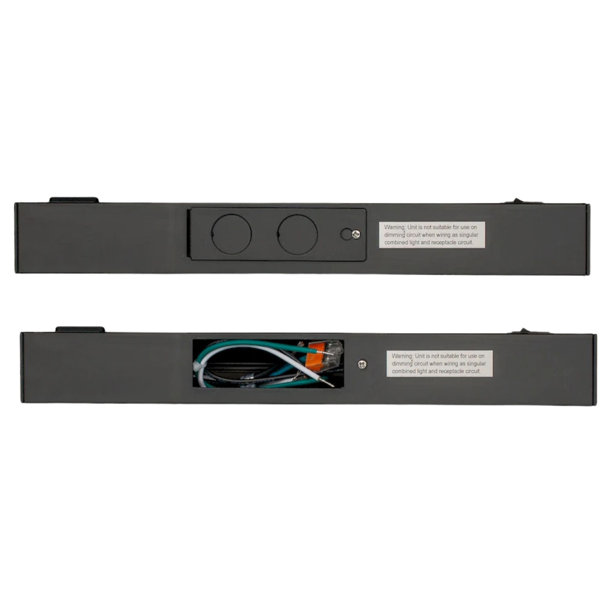 LED Courant 12" LED Under Cabinet Light with 15A Receptacle, Selectable CCT, 7.5 Watts, 120V, Black