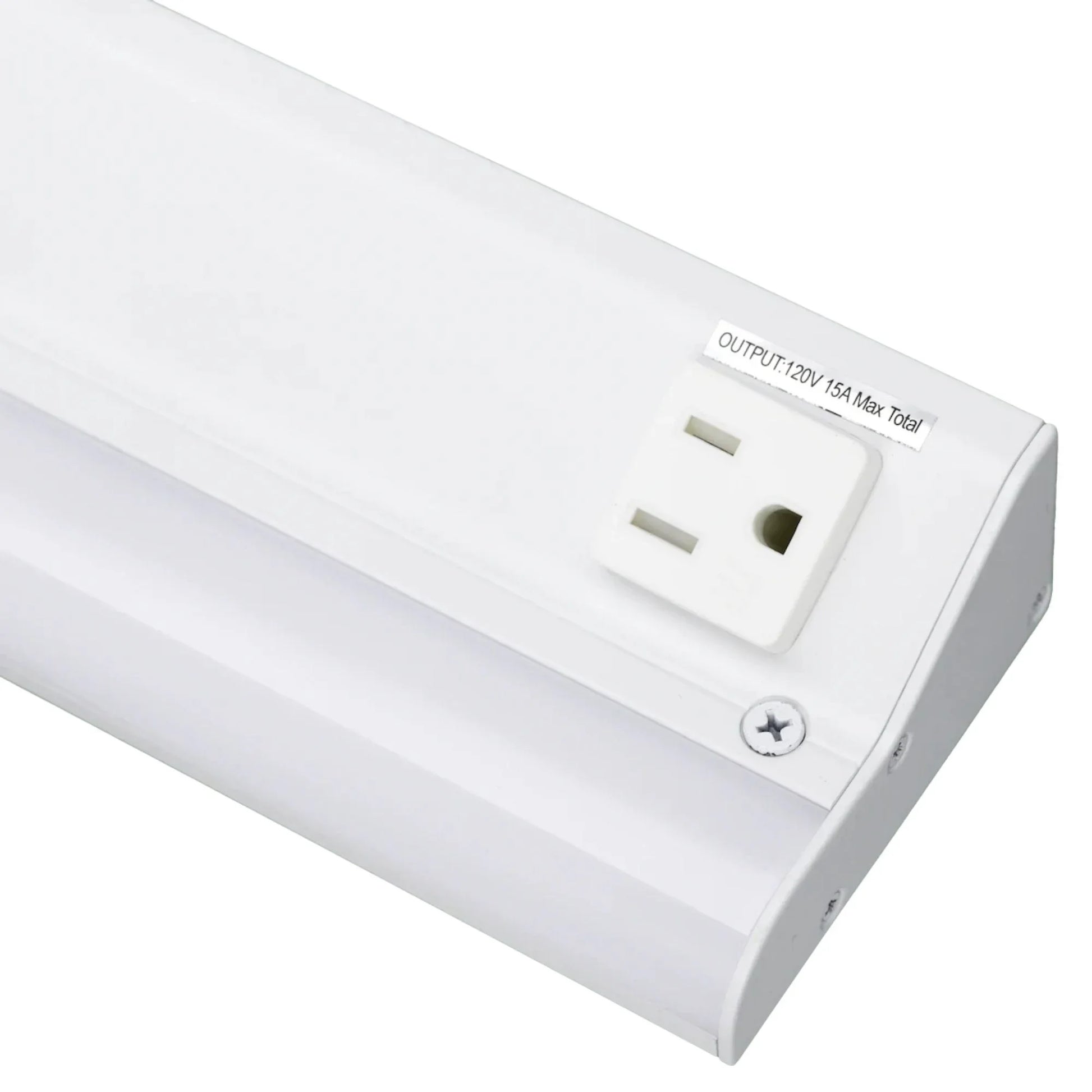 American Lighting - LED Courant 12" Under Cabinet Light with 15A Receptacle, Selectable CCT, 120V, White | Bees Lighting