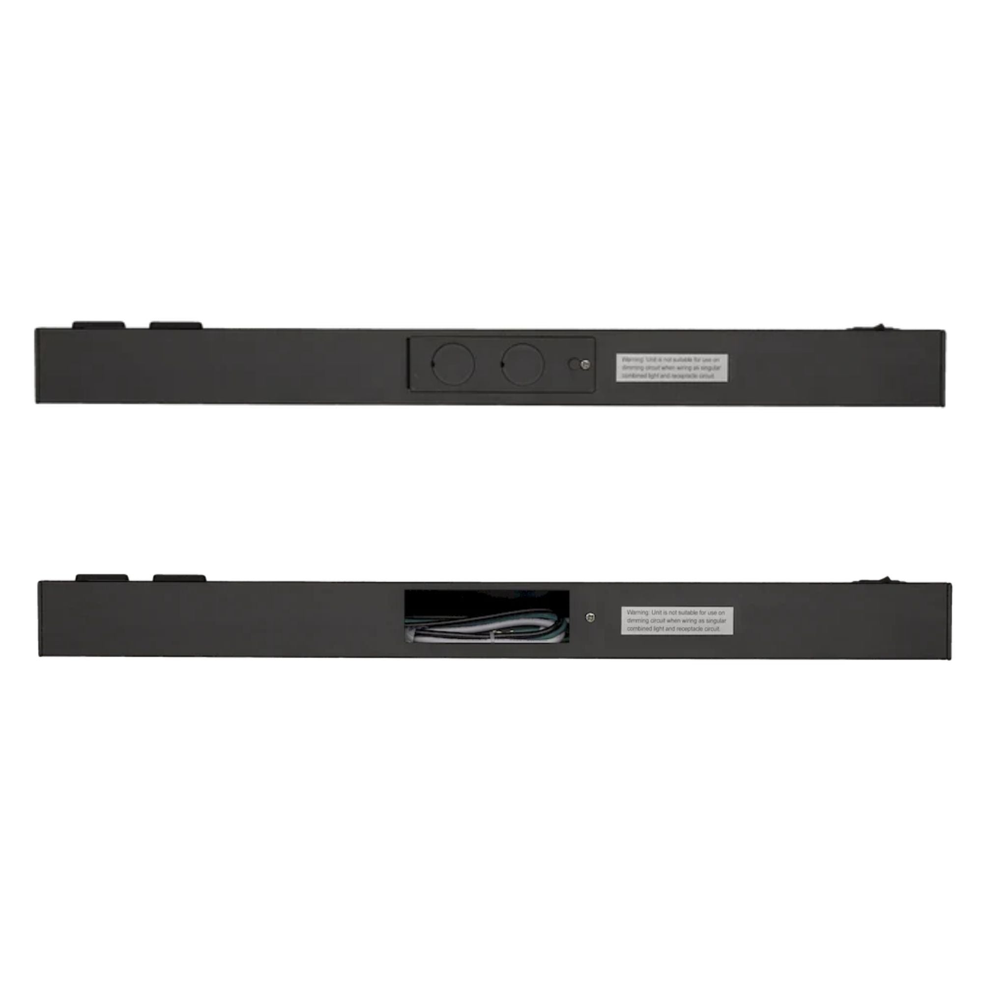LED Courant Undercabinet with Two Receptacles, 18inch, Selectable CCT, 12 Watts, 120V, Black