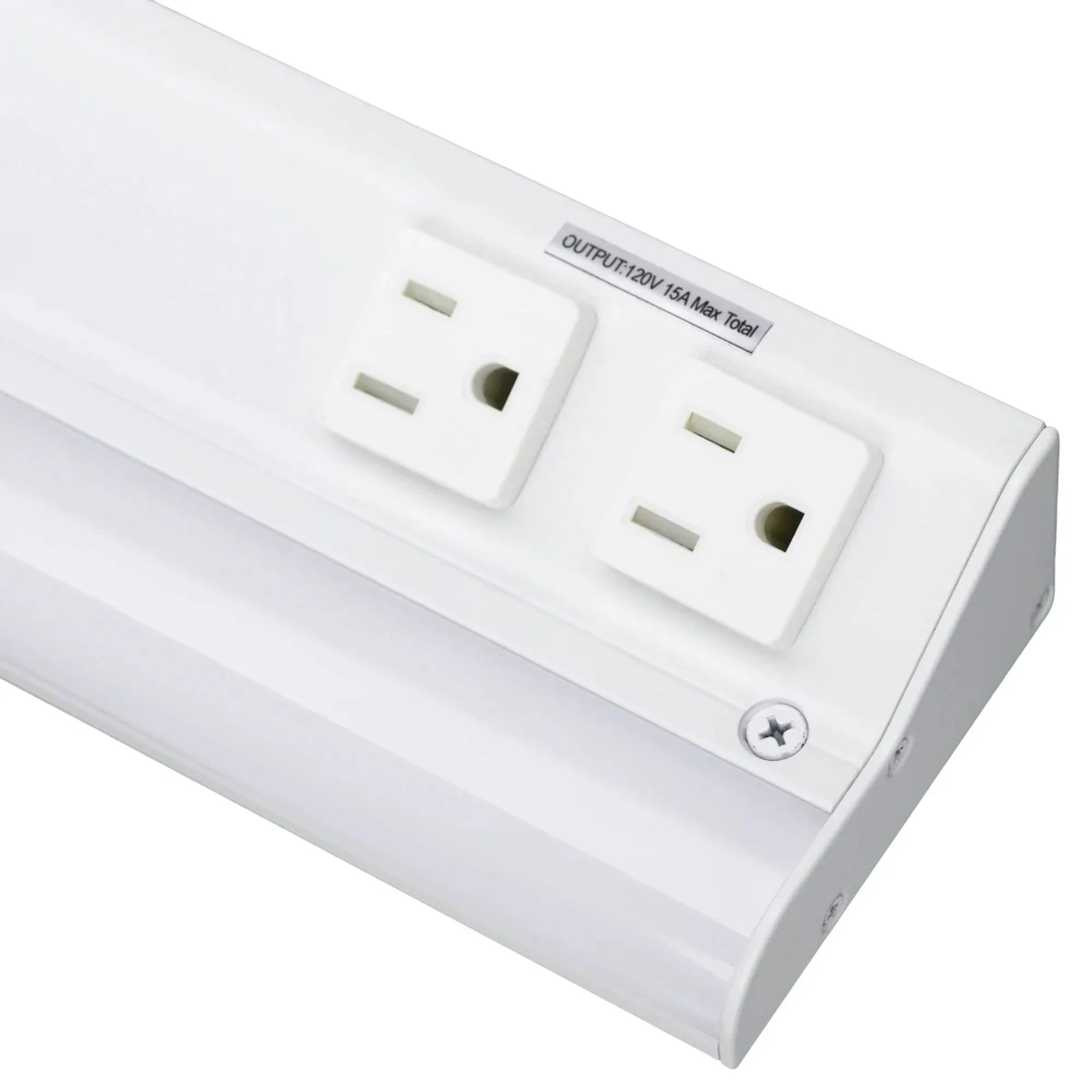 American Lighting - LED Courant 18" Under Cabinet with Two Receptacles, Selectable CCT, 120V, White | Bees Lighting