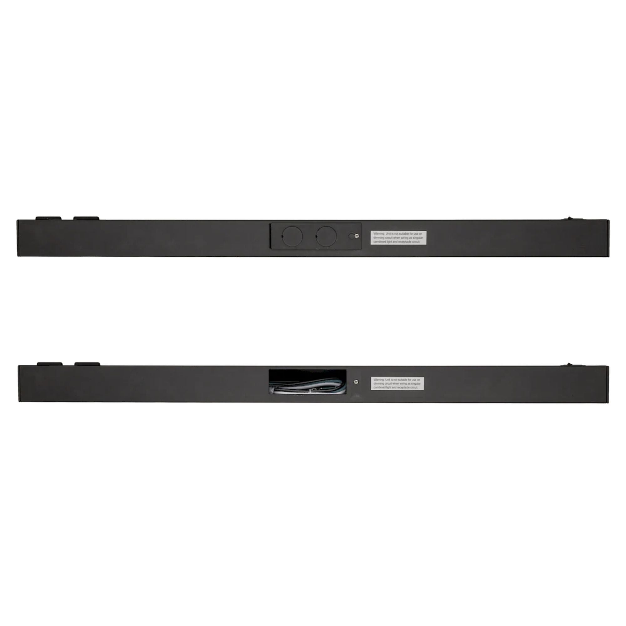 LED Courant 24" Under Cabinet LED Light with Two Receptacles, Selectable CCT, 15 Watts, 120V, Black