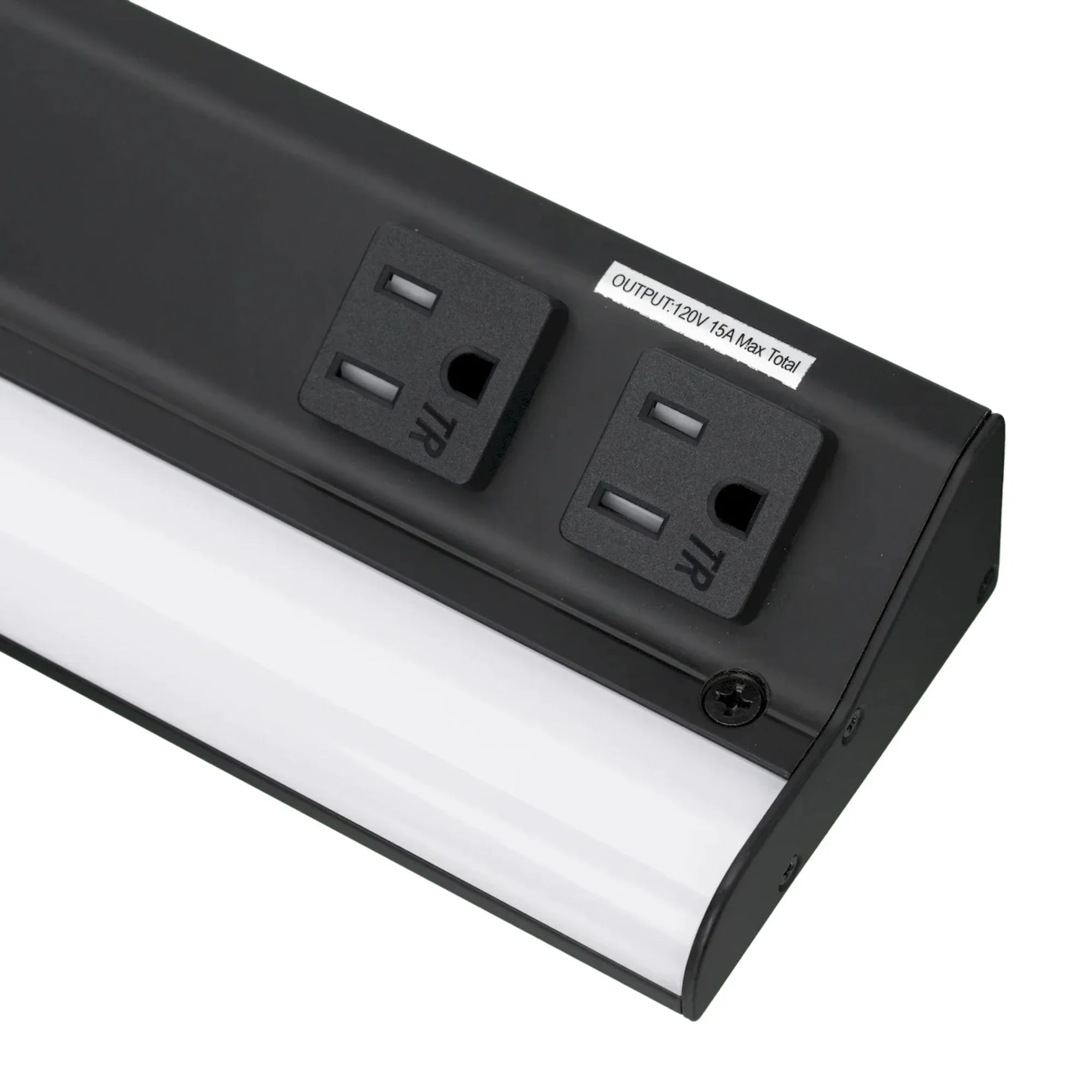 American Lighting - LED Courant 24" Under Cabinet with Two Receptacles, Selectable CCT, 120V, Black | Bees Lighting