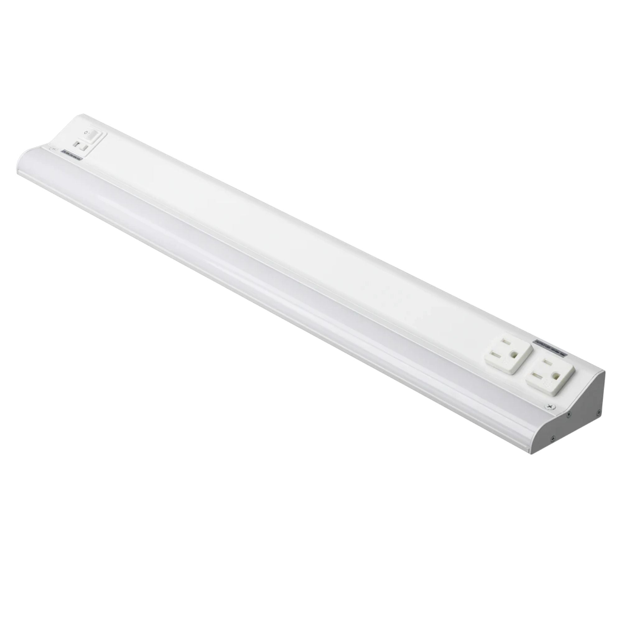 LED Courant 24" Under Cabinet LED Light with Two Receptacles, Selectable CCT, 15 Watts, 120V, White