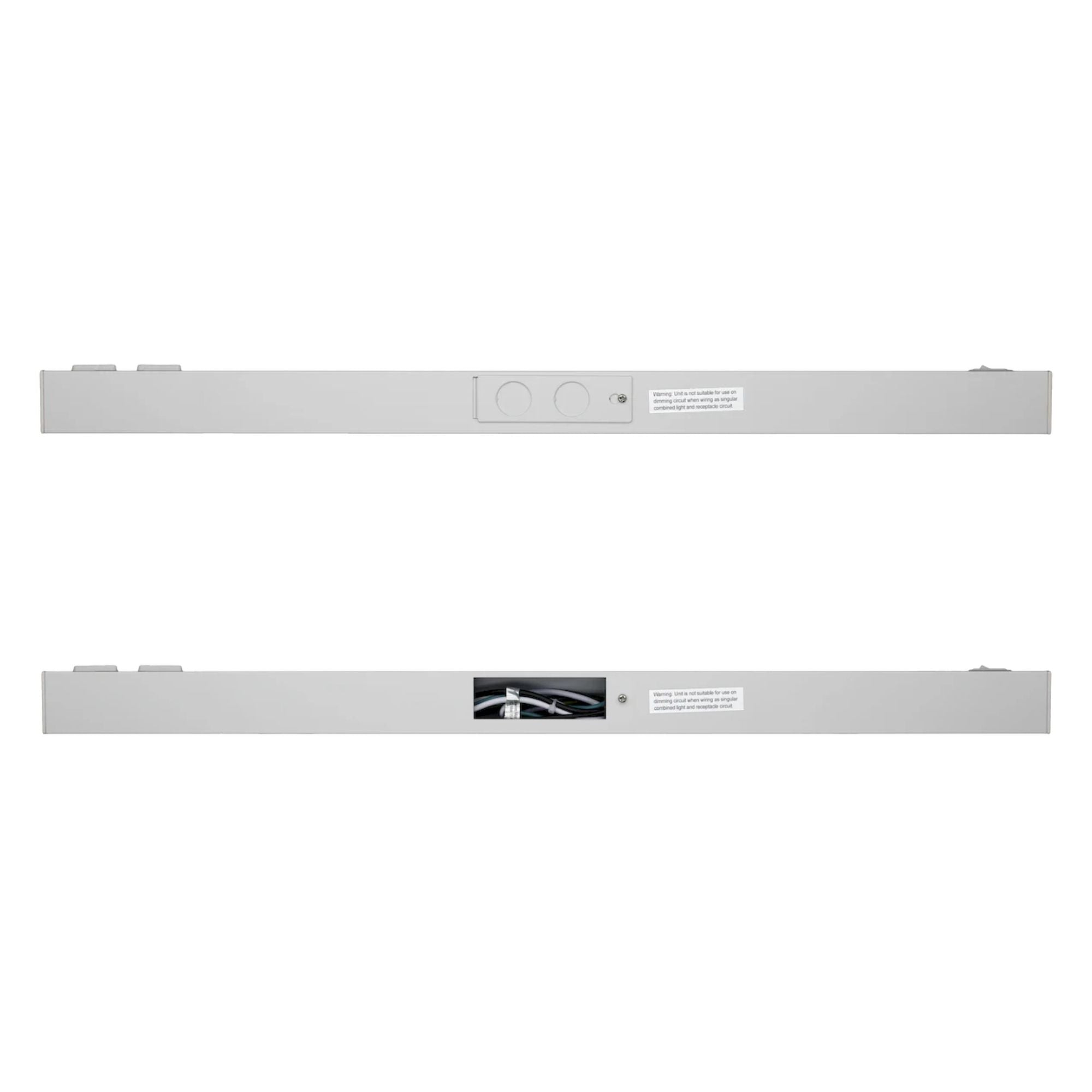 LED Courant 24" Under Cabinet LED Light with Two Receptacles, Selectable CCT, 15 Watts, 120V, White - Bees Lighting