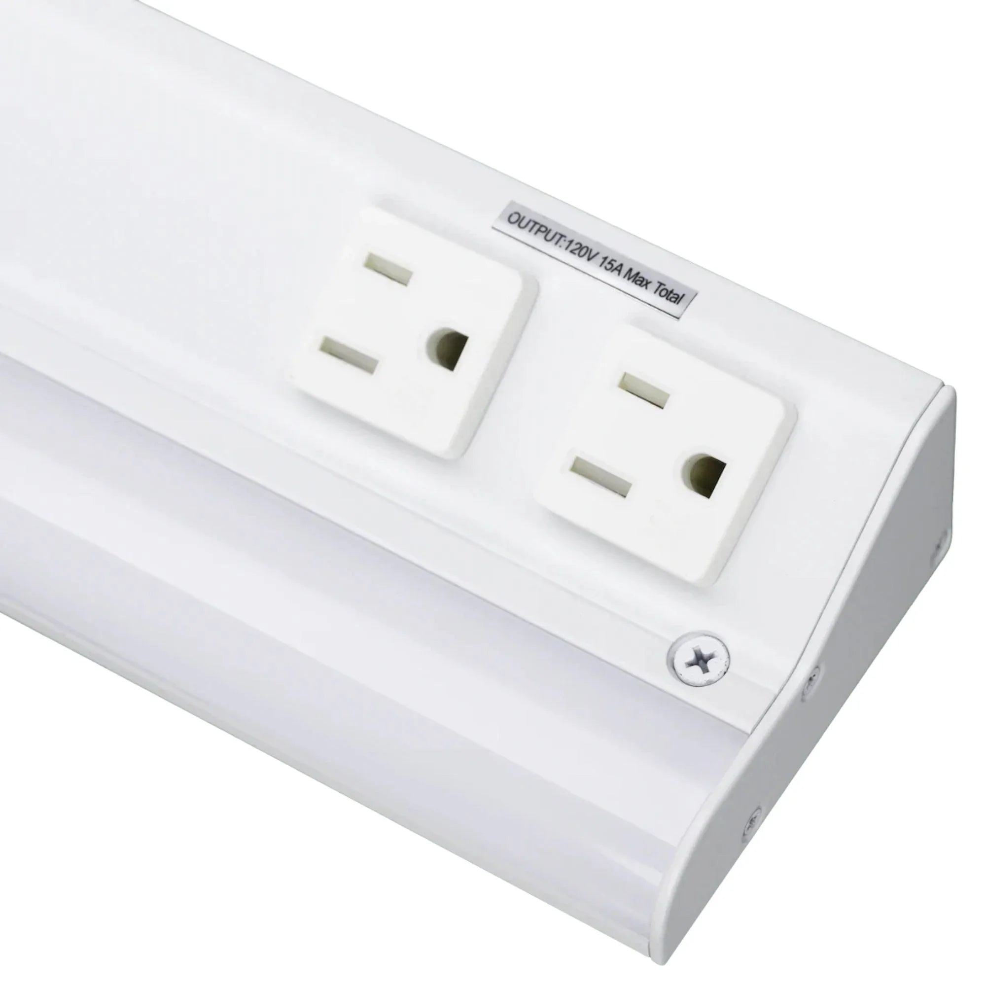 American Lighting - LED Courant 24" Under Cabinet with Two Receptacles, Selectable CCT, 120V, White | Bees Lighting