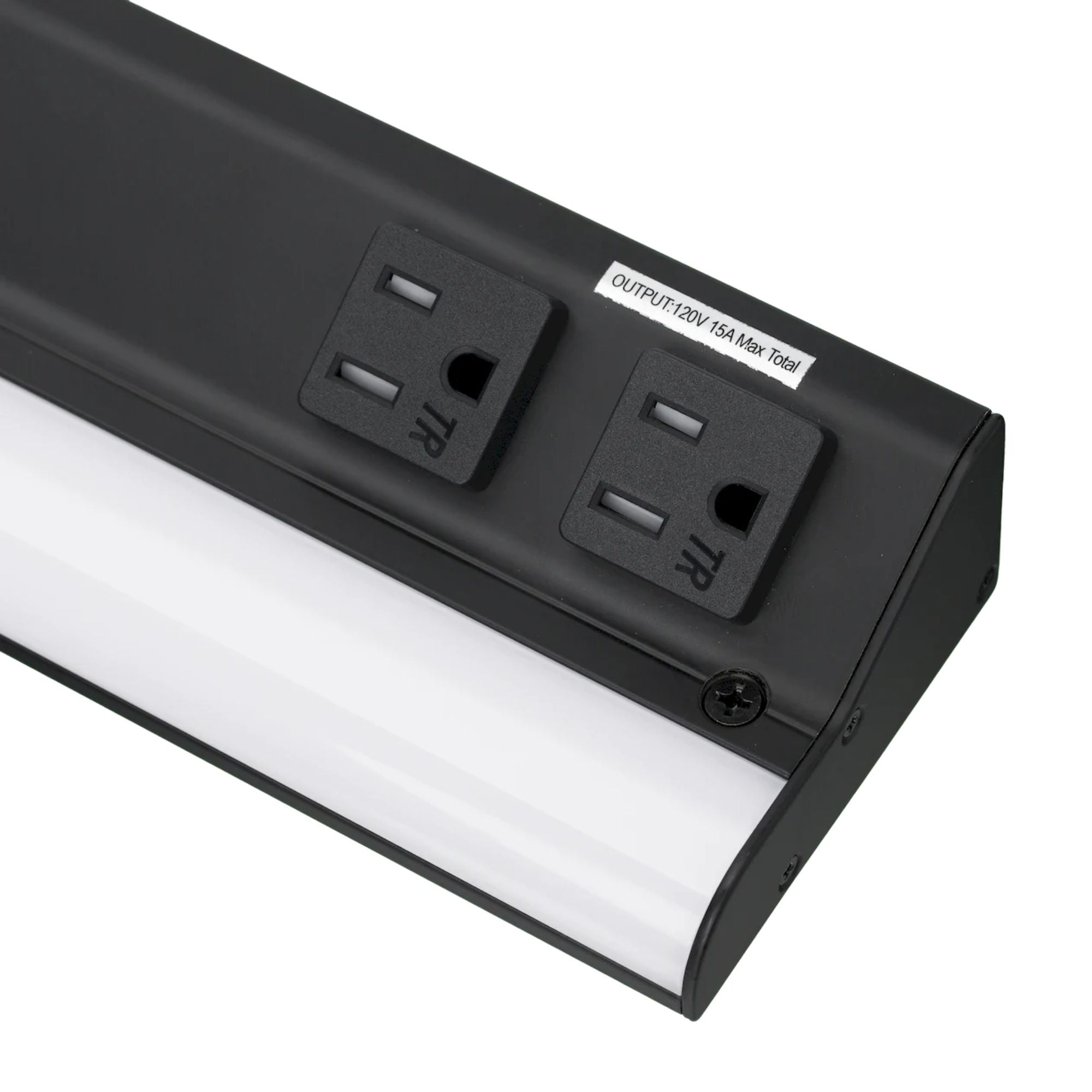LED Courant 32" Under Cabinet LED Light with Two Receptacles, Selectable CCT, 20 Watts, 120V, Black