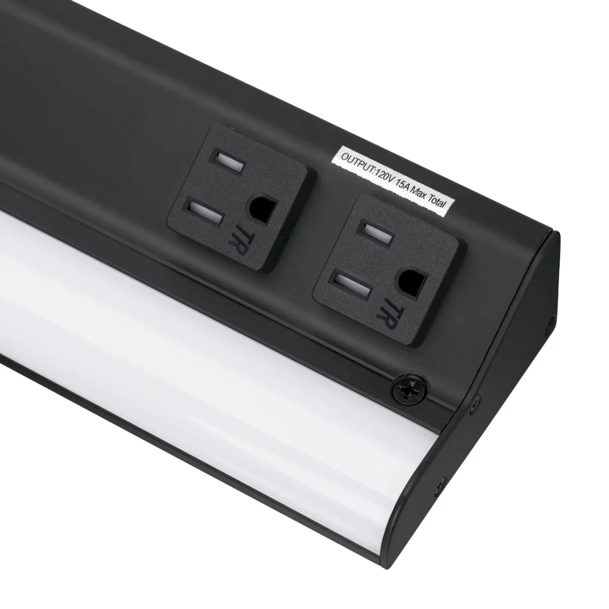 American Lighting - LED Courant 32" Under Cabinet with Two Receptacles, Selectable CCT, 120V, Black | Bees Lighting