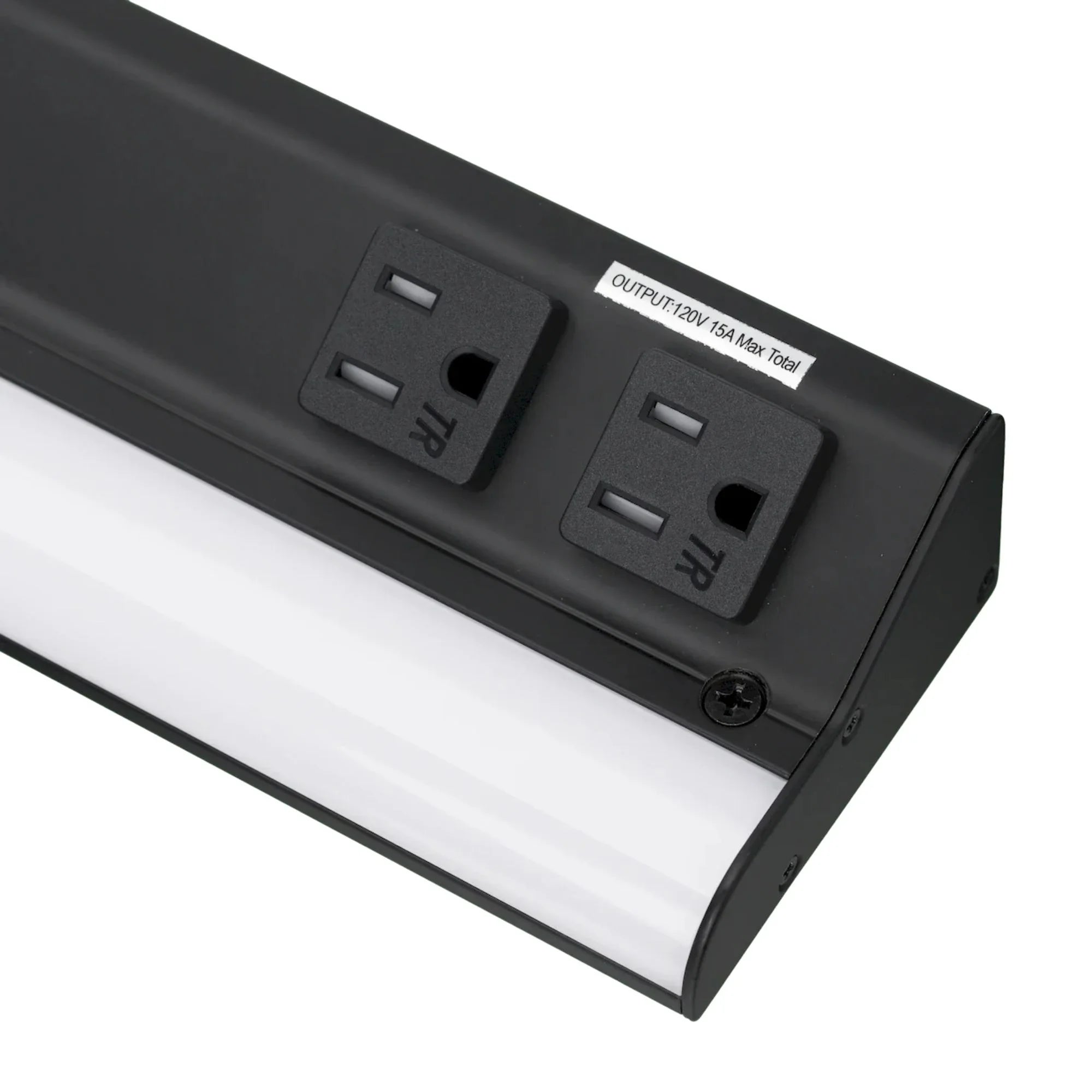 American Lighting - LED Courant 32" Under Cabinet with Two Receptacles, Selectable CCT, 120V, Black | Bees Lighting
