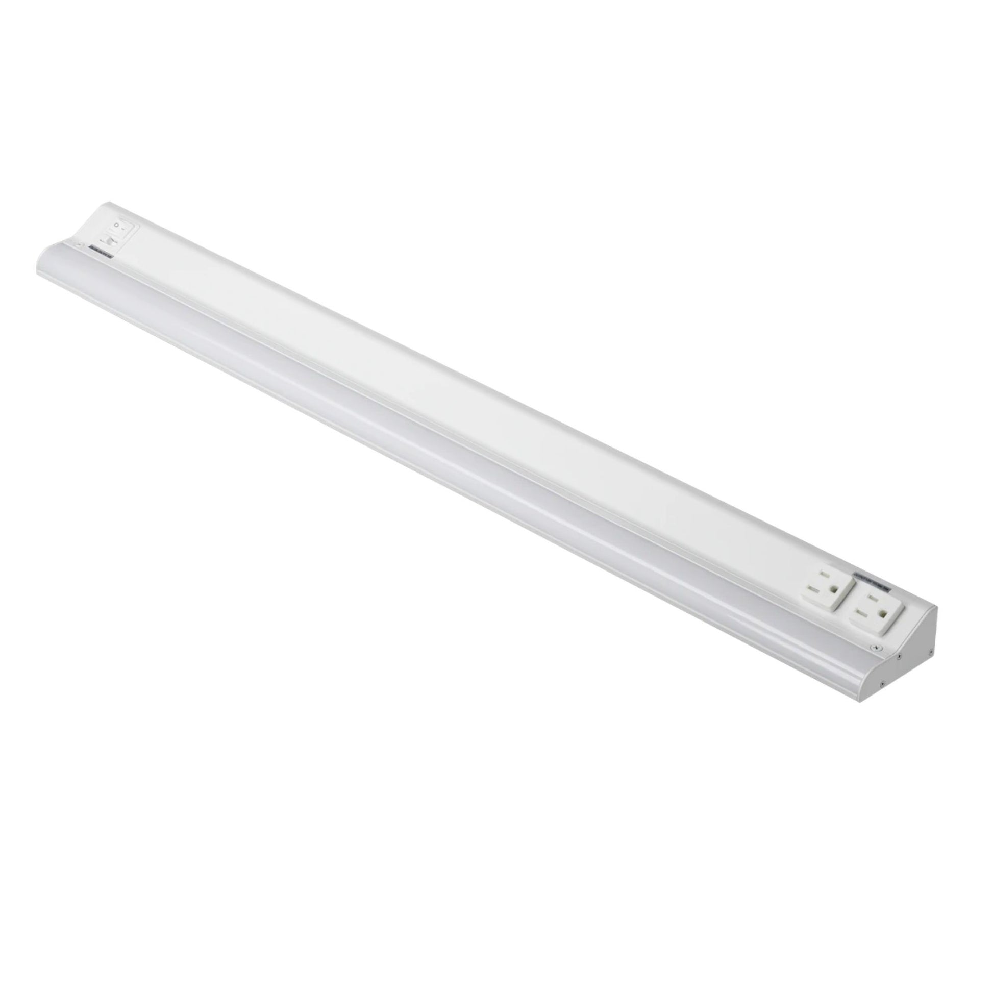LED Courant 32" Under Cabinet LED Light with Two Receptacles, Selectable CCT, 20 Watts, 120V, White - Bees Lighting