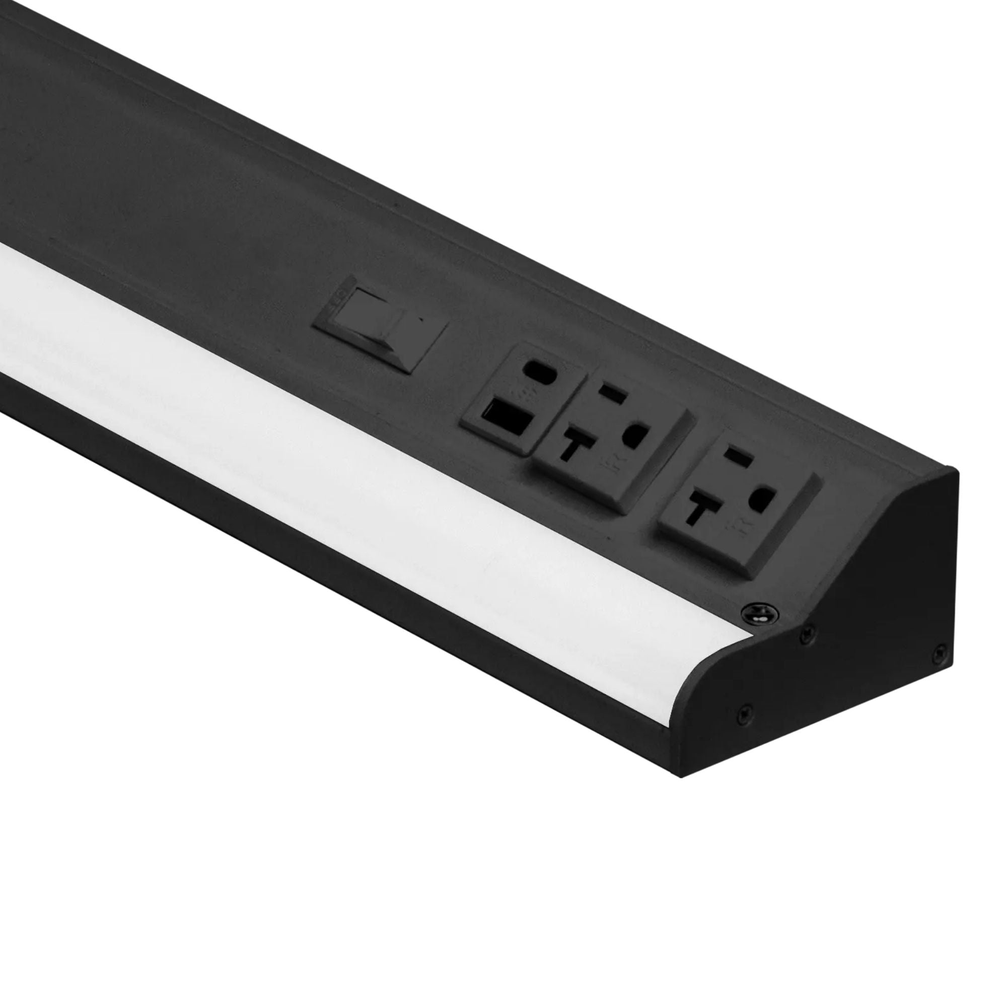 American Lighting UCRP-5CCT-24-BK LED Courant Plus Undercabinet Light with 20A Receptacles & USB Ports - 24 Inch, 5CCT, Black