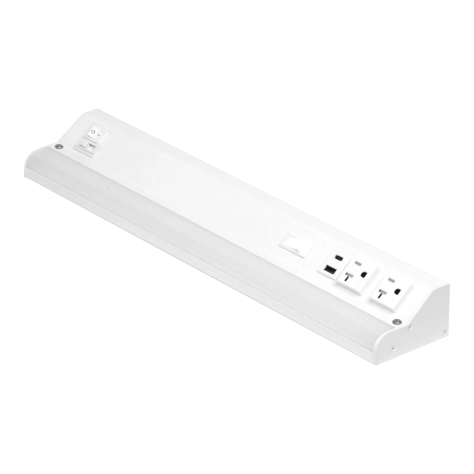 American Lighting UCRP-5CCT-24-WH LED Courant Plus Undercabinet Light with 20A Receptacles & USB Ports - 24 Inch, 5CCT, White