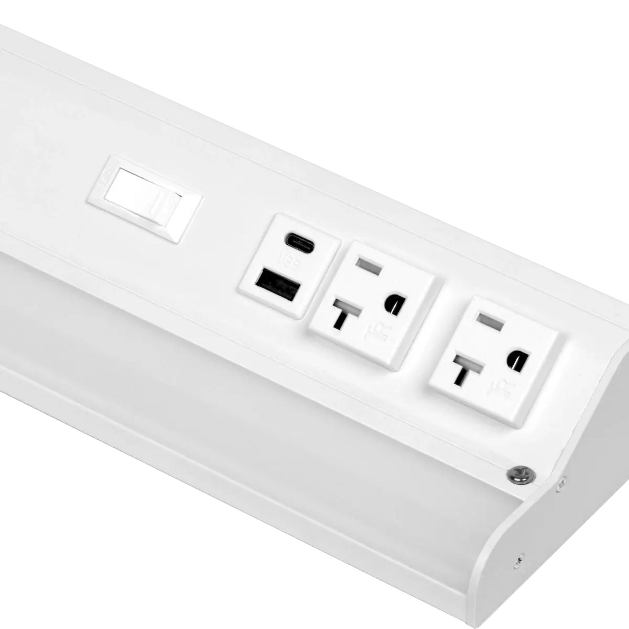 American Lighting LED Courant Plus 40 in. Under Cabinet Power Strip, White, Selectable CCT, 2000 Lumens, 120V, USB Ports