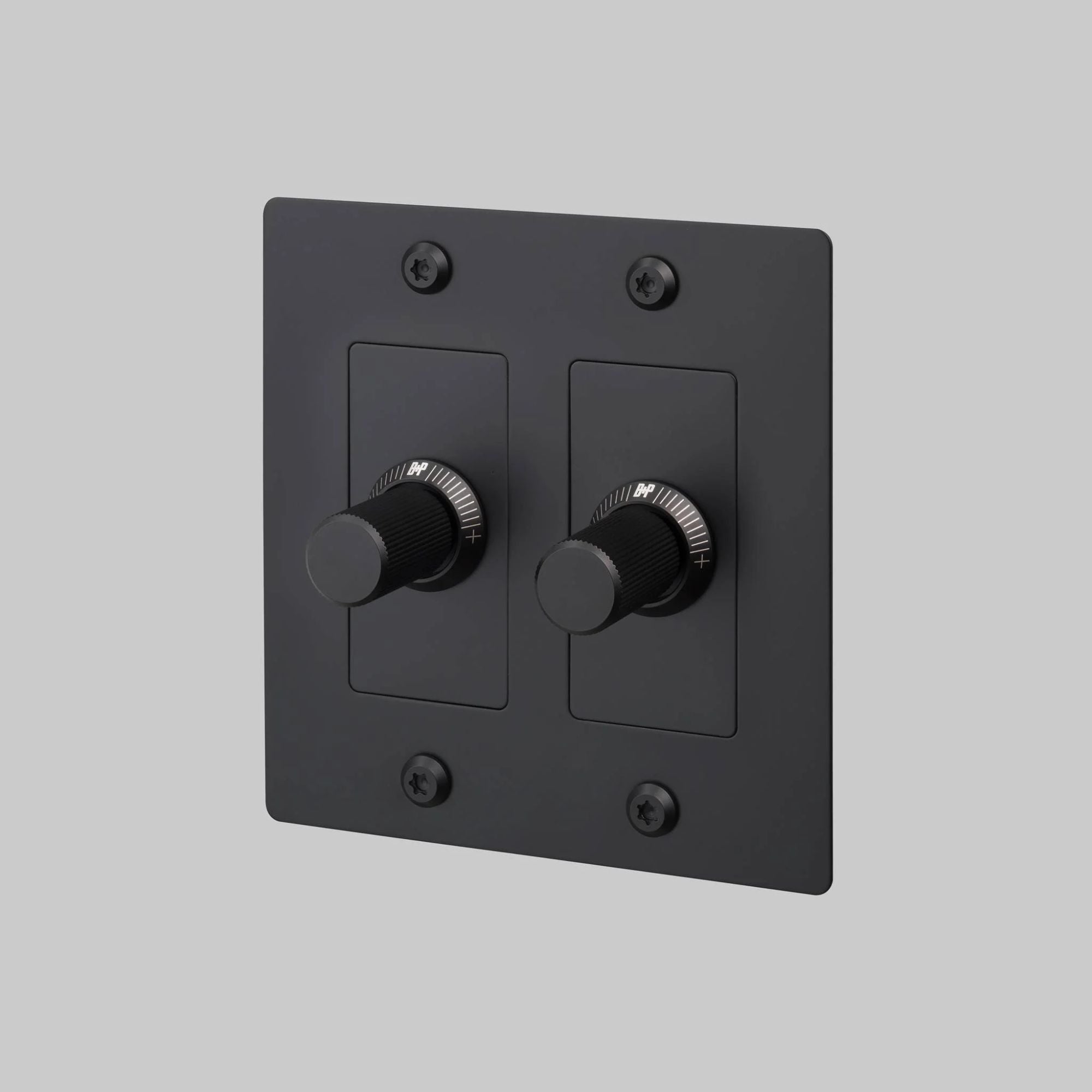 Buster + Punch NDK-024305 Linear 2-Gang LED Dimmer Without Logo, 250W, Rotary, Black