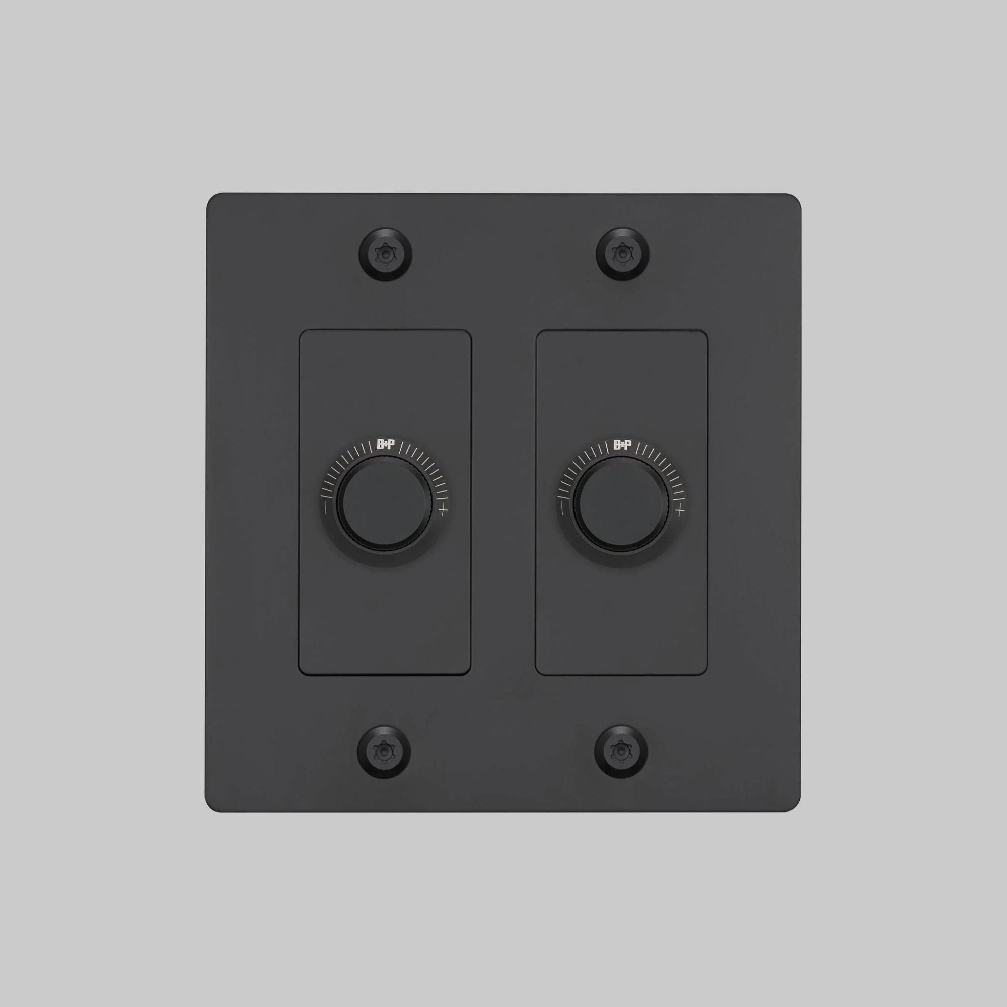 Buster + Punch NDK-024305 Linear 2-Gang LED Dimmer Without Logo, 250W, Rotary, Black