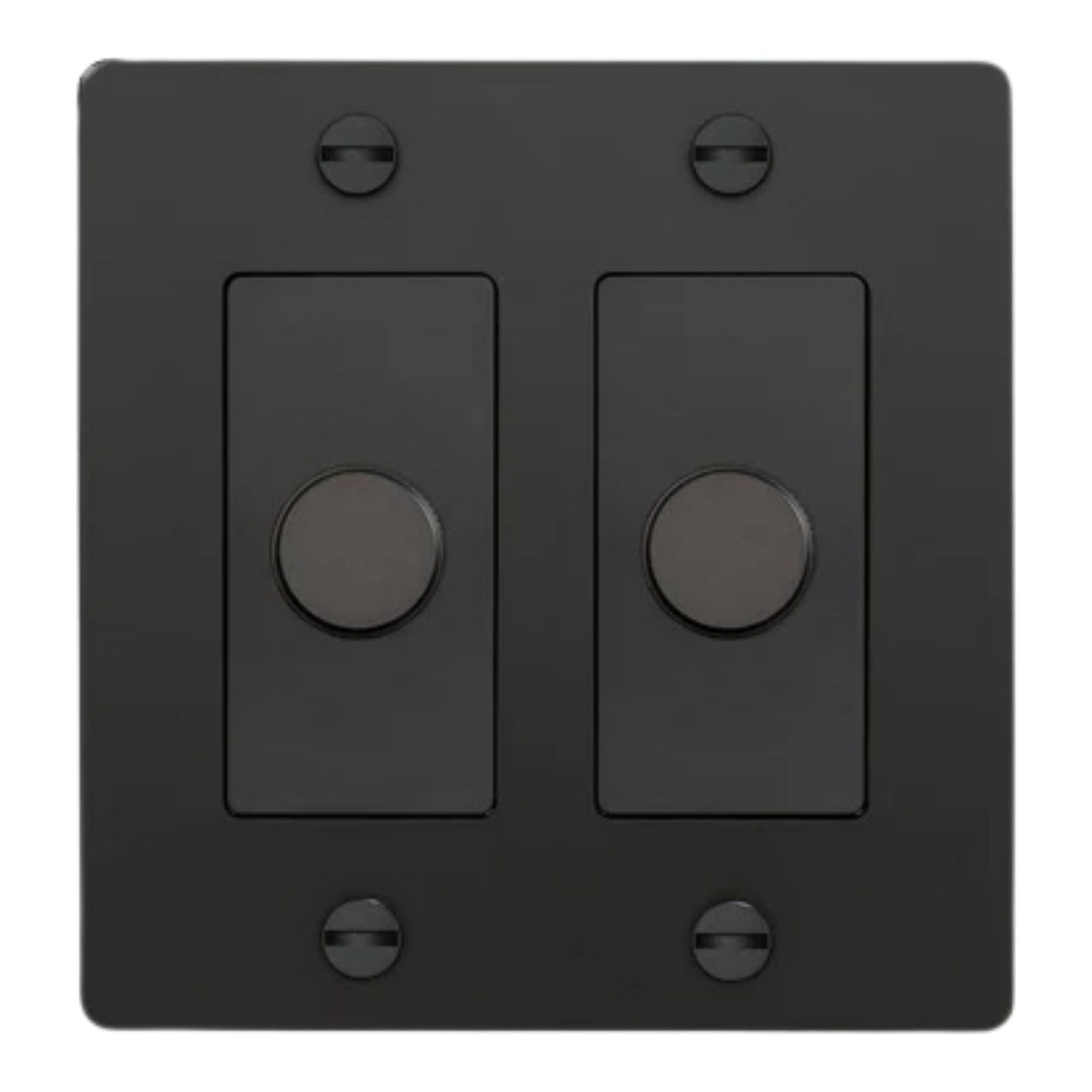 Buster + Punch NDK-024315 Cross 2-Gang LED Dimmer Without Logo, 250W, Rotary, Black