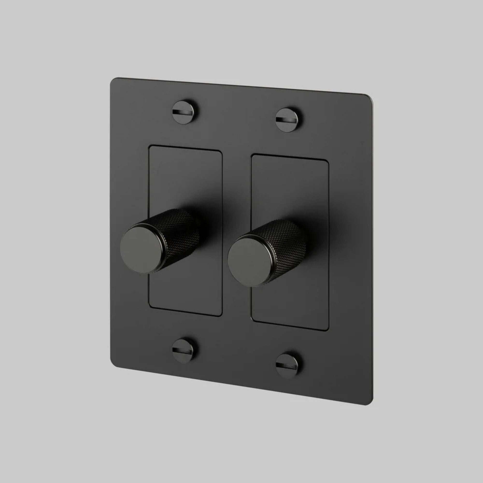 Buster + Punch NDK-024315 Cross 2-Gang LED Dimmer Without Logo, 250W, Rotary, Black