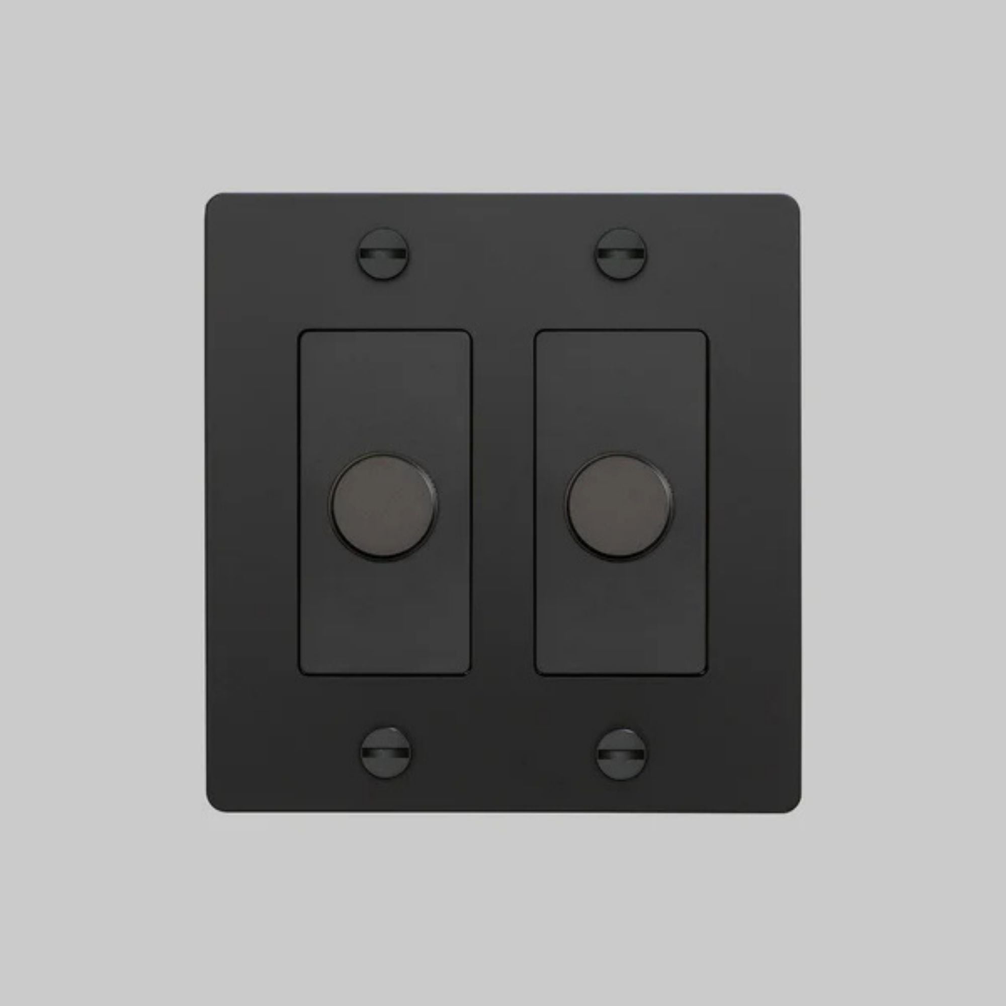 Buster + Punch NDK-024315 Cross 2-Gang LED Dimmer Without Logo, 250W, Rotary, Black