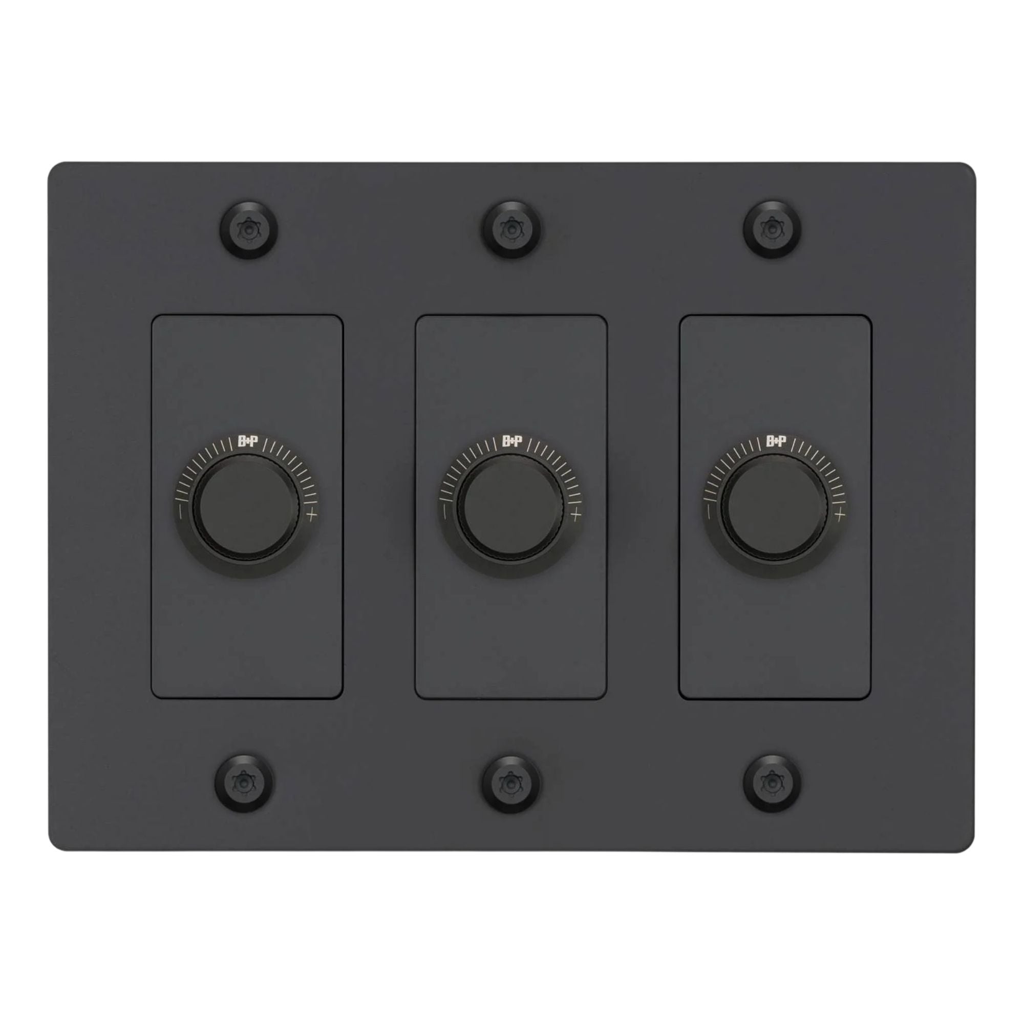 Buster + Punch NDK-024325 Linear 3-Gang LED Dimmer Without Logo, 250W, Rotary, Black