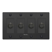 Buster + Punch NDK-024340 Linear 4-Gang LED Dimmer With Logo, 250W, Rotary, Black