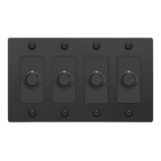 Buster + Punch NDK-024345 Linear 4-Gang LED Dimmer Without Logo, 250W, Rotary, Black