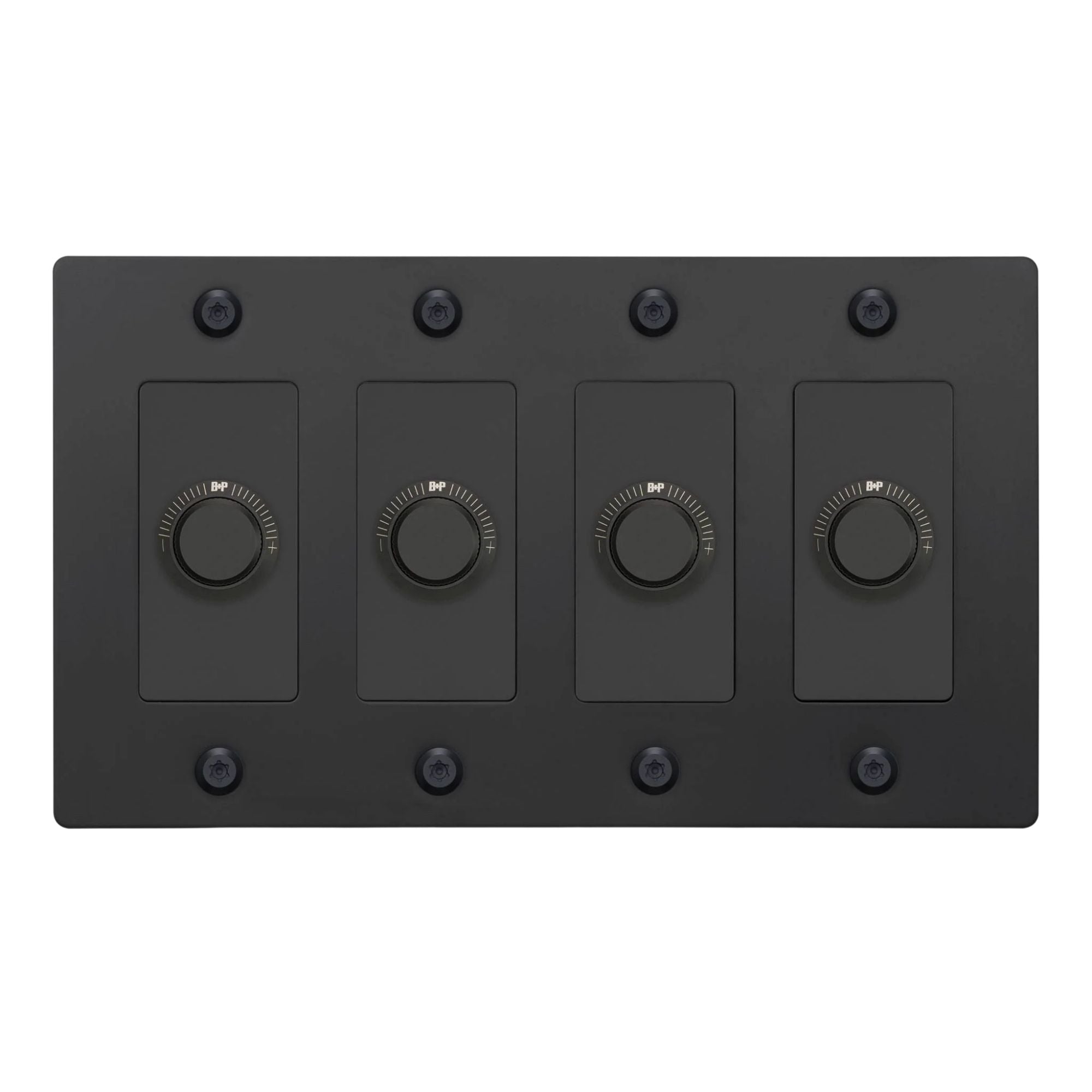 Buster + Punch NDK-024345 Linear 4-Gang LED Dimmer Without Logo, 250W, Rotary, Black